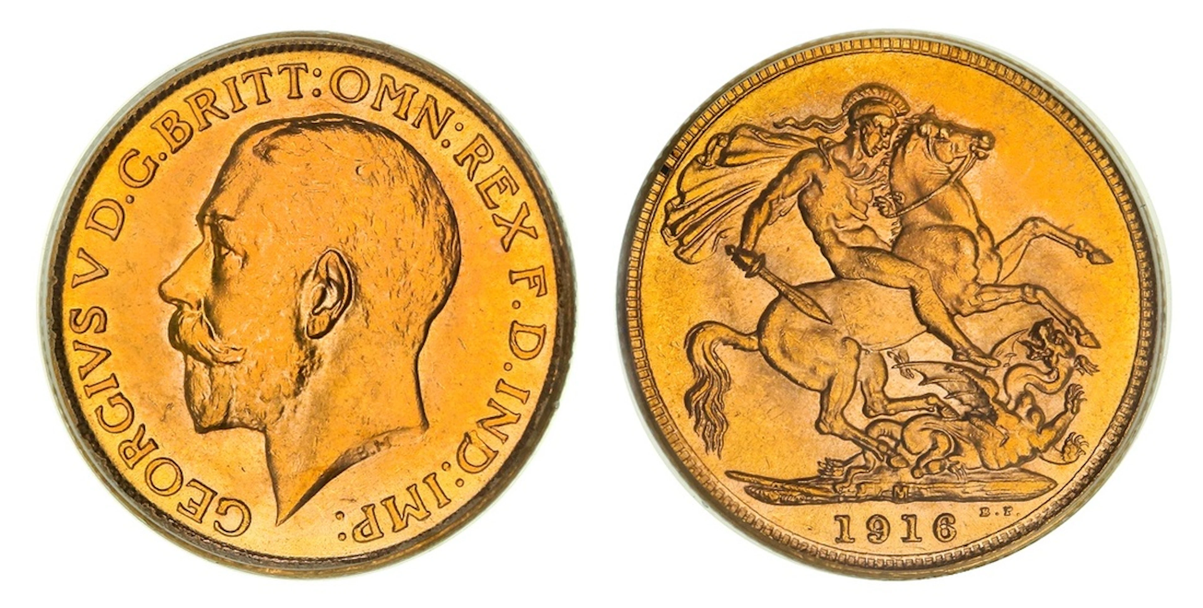 PCGS MS63 | Australia, George V (1910-1936), Sovereign, 1916-M, Melbourne