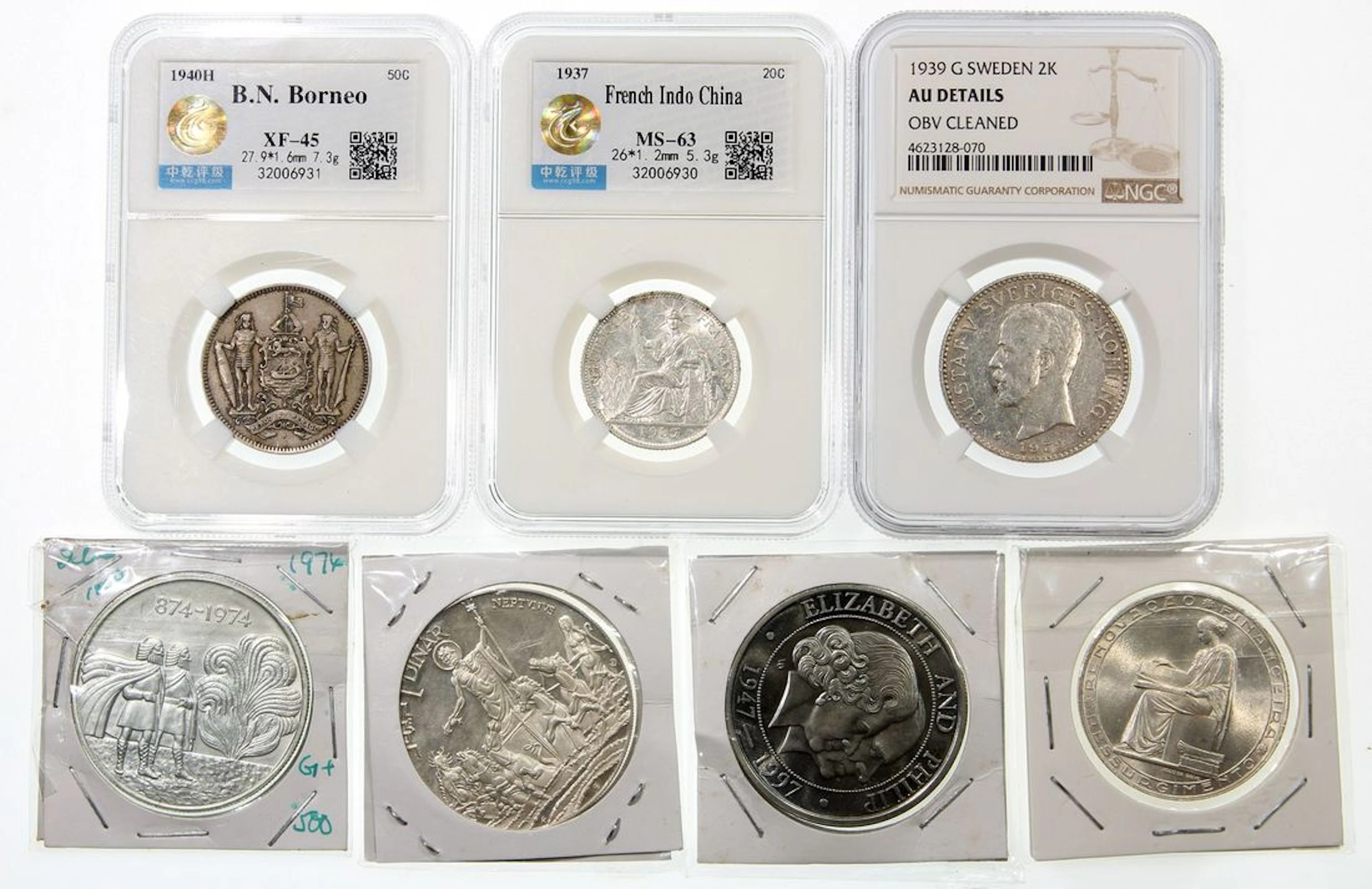 World Coins, a group of 7x, ASW 2.47oz, including: