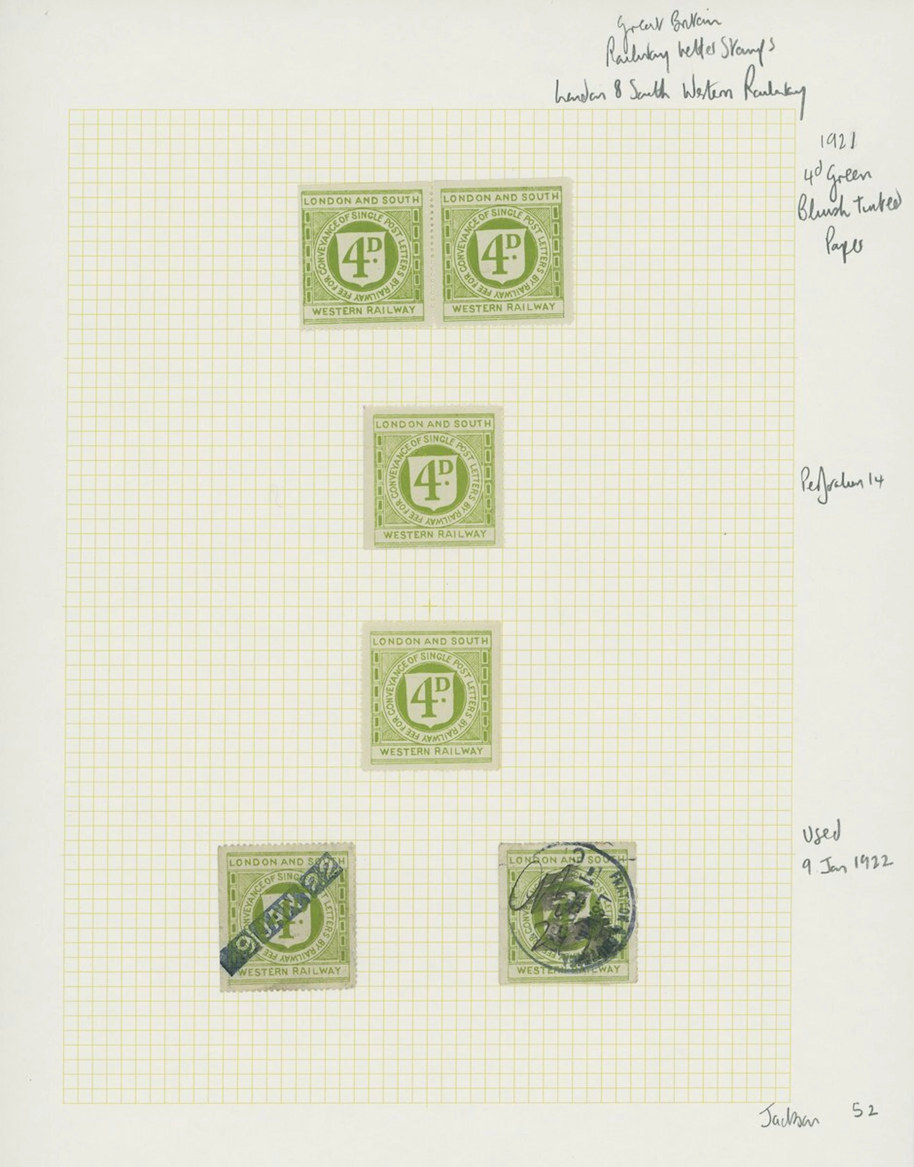 Great Britain Railway Stamps Southern 1878-1947 a Railway Letter and