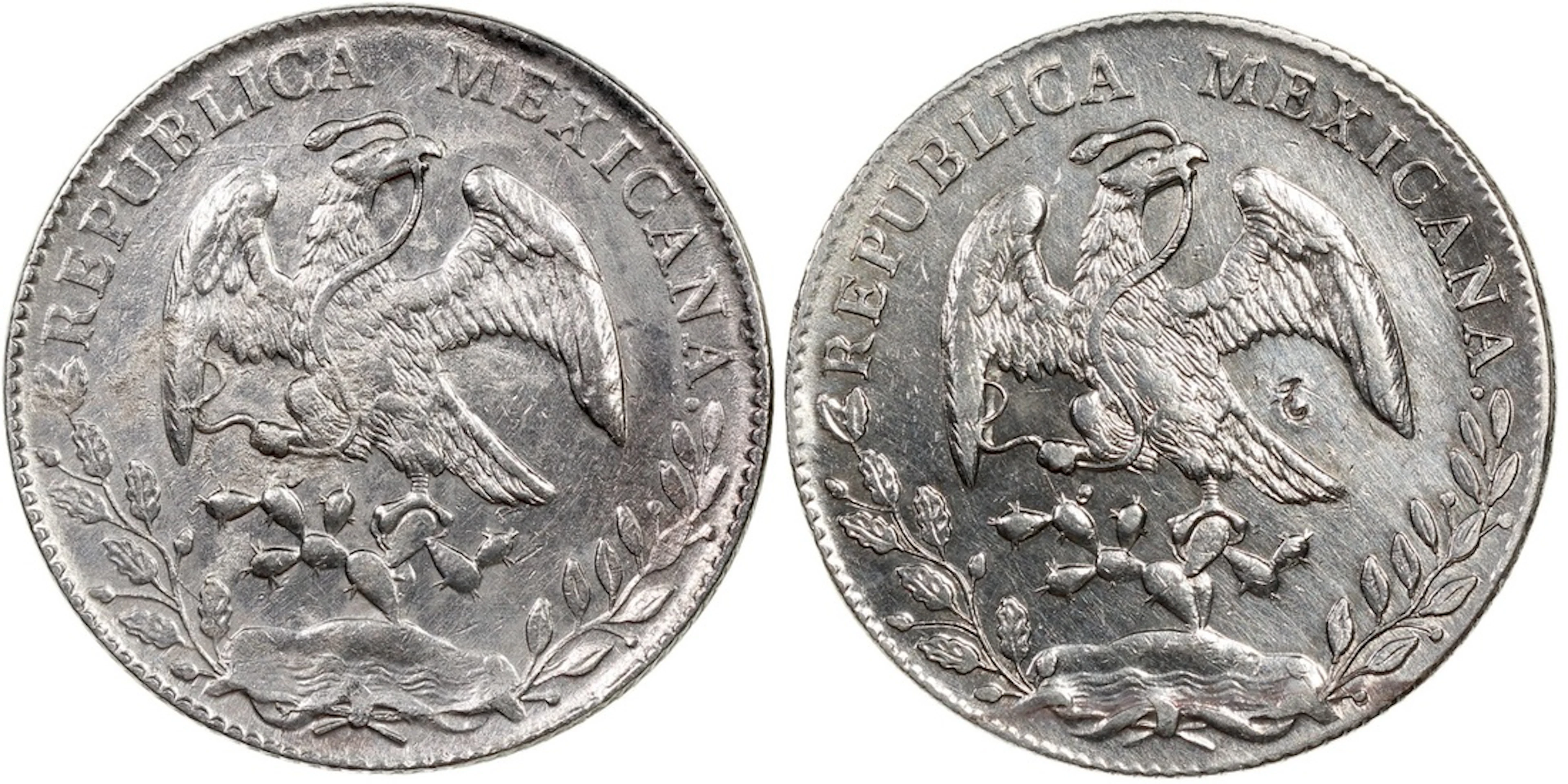 Mexico, 8 reales (2), 1892, 1897, Mexico City Mint