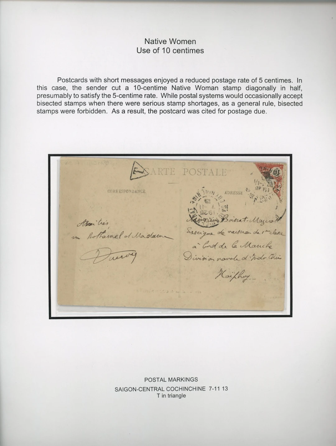 Indo-China French Indo-Chinese Post Office 1907 Native Women issue