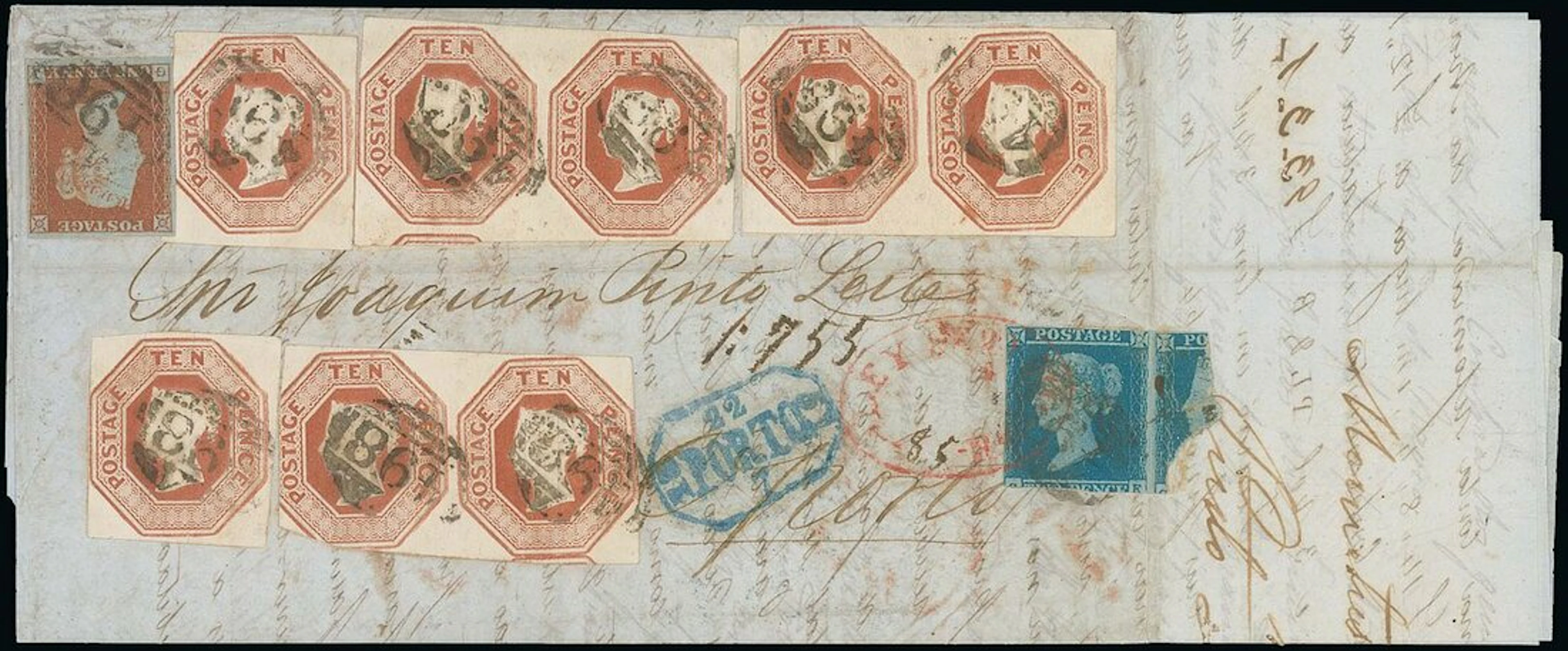 Great Britain 1847-54 Embossed Issue Covers to Overseas Destinations