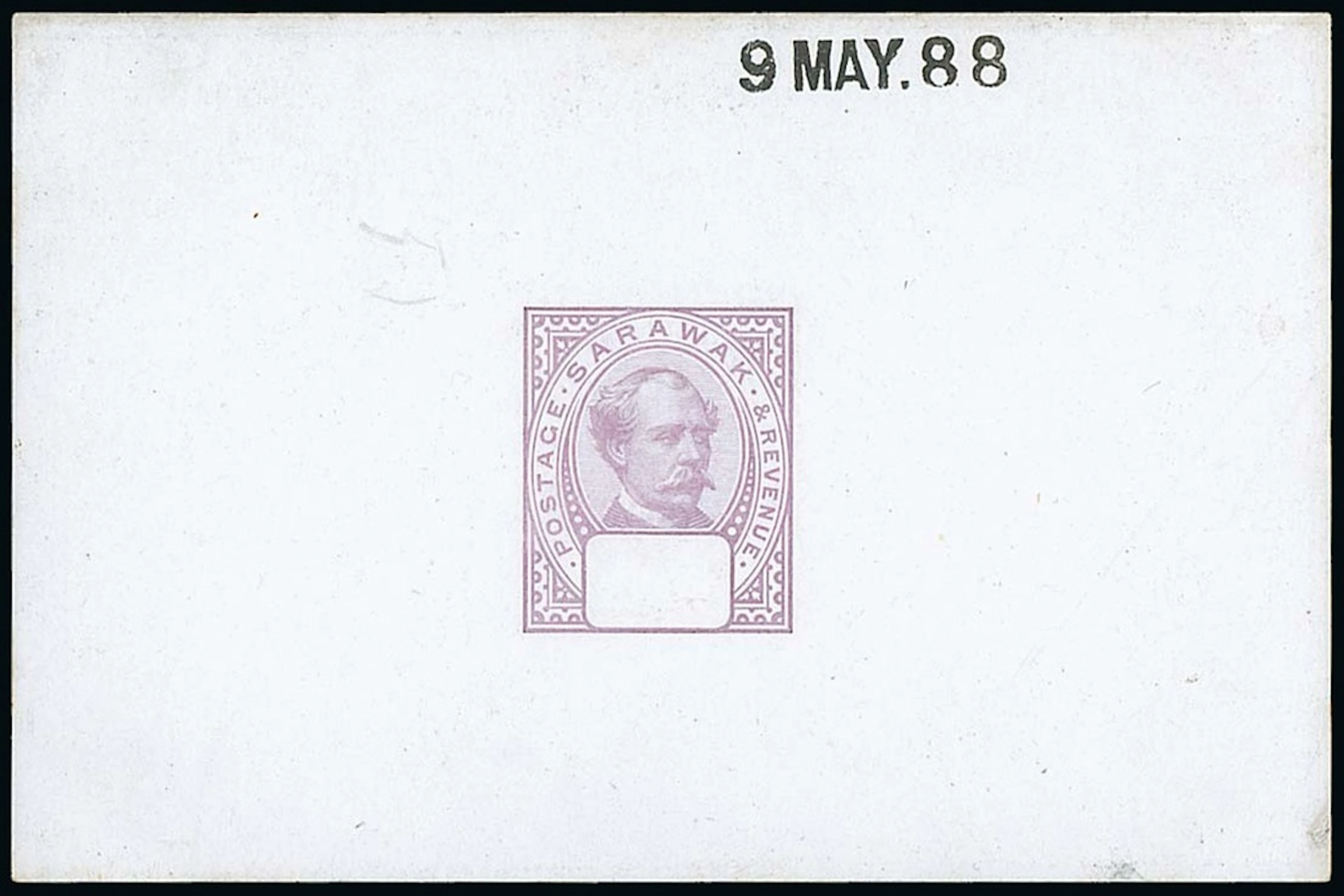 Sarawak 1888-97 "postage & revenue" Issue Die Proofs Master with blank