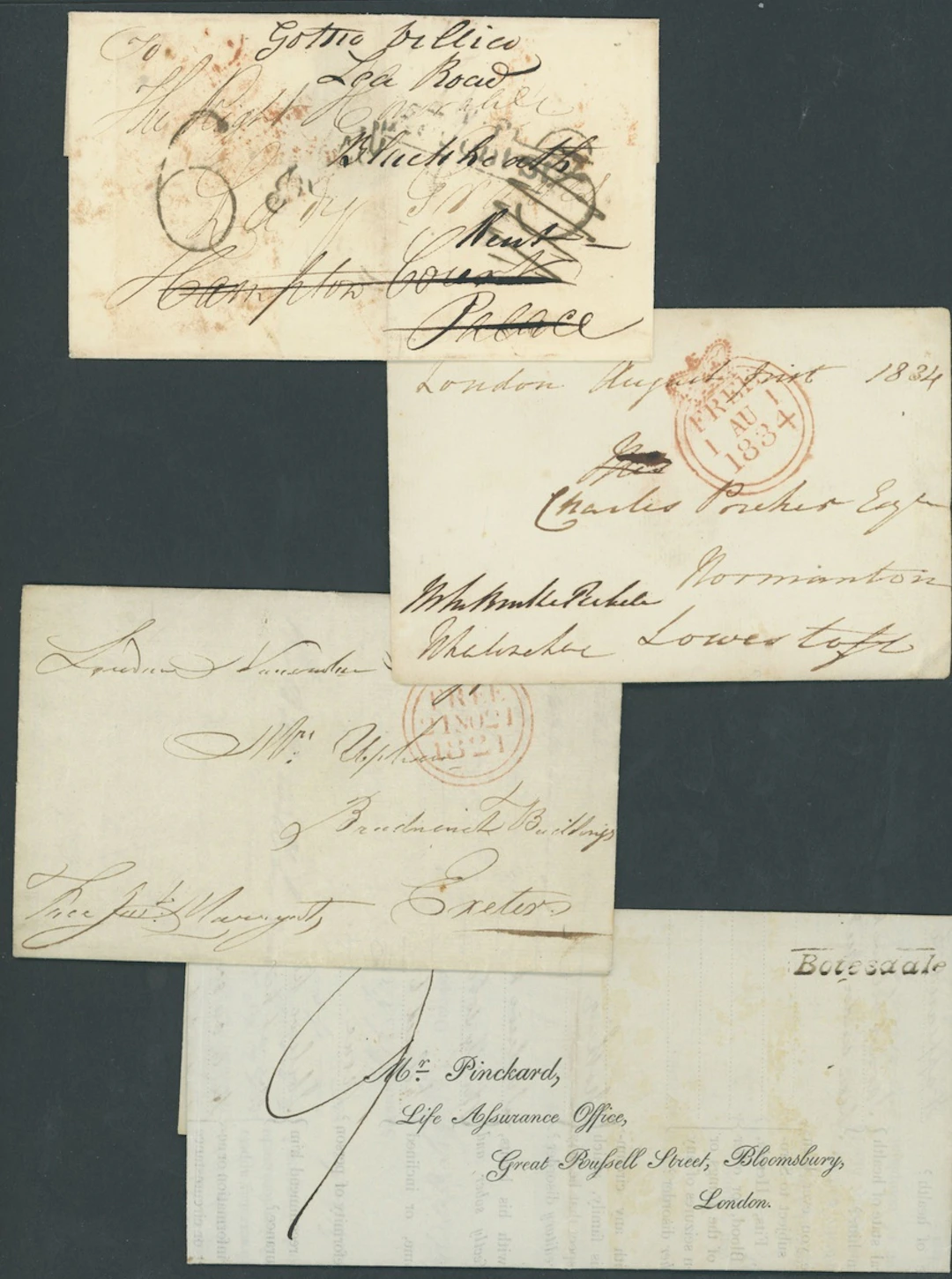 Great Britain Postal History 1821 (21 Nov.), entire letter to Exeter