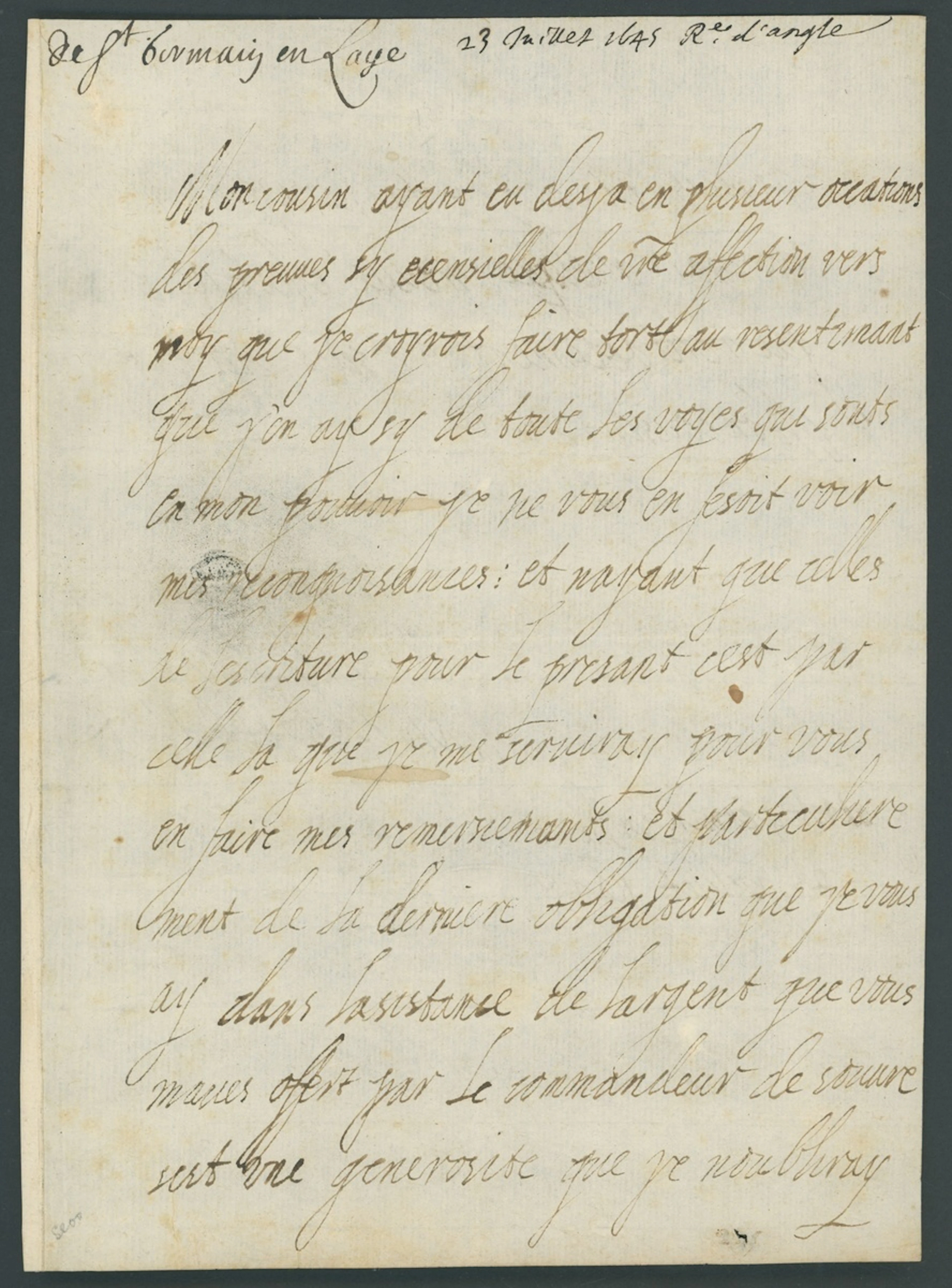 Henrietta Maria, Queen Consort to Charles I 1645 (23 July) autograph
