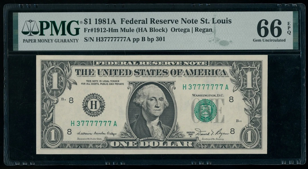 United States, Federal Reserve Note, St. Louis, $1, 1981A, serial