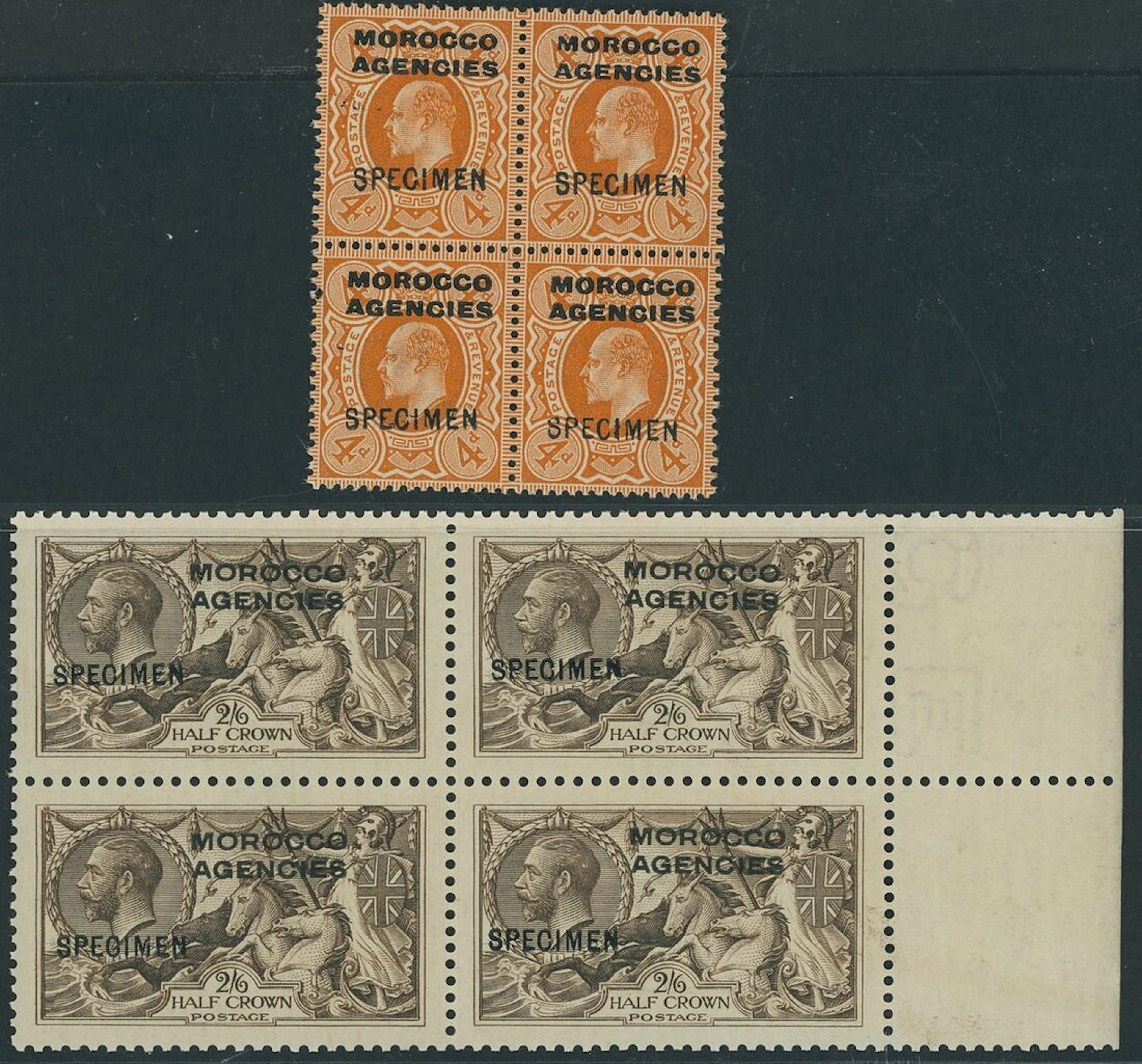 Colonial Countries Overprinted on Great Britain Morocco Agencies British
