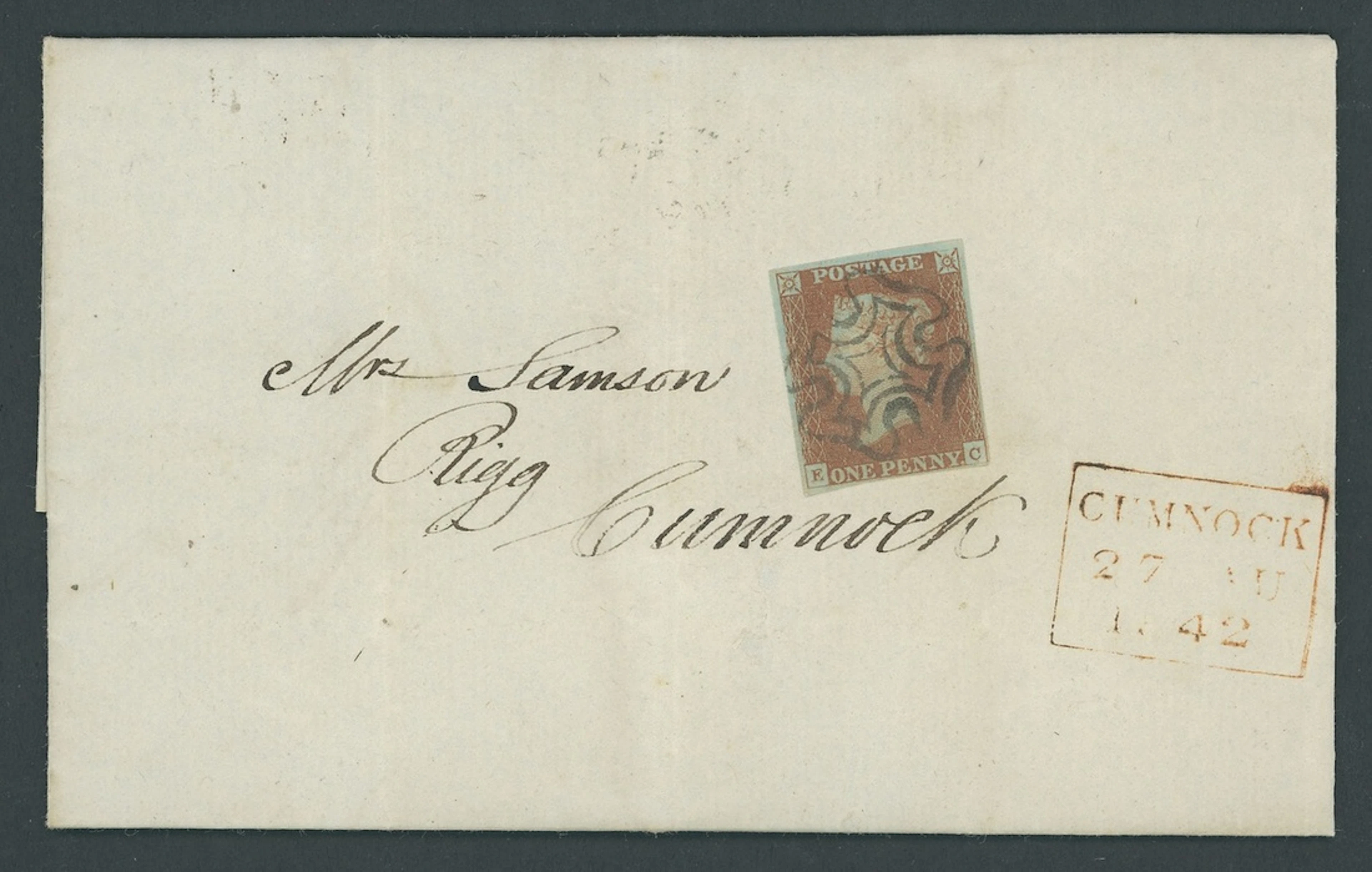 Great Britain 1841-53 One Penny Red-Brown Plate 26: EC, small to good