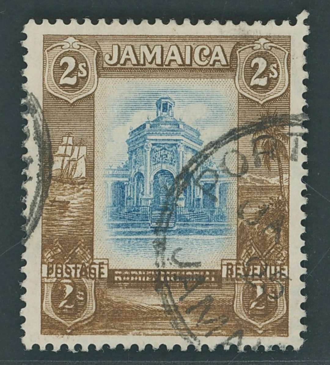 Jamaica 1921-29 Pictorial Issue Issued Stamp 2/- light blue and brown