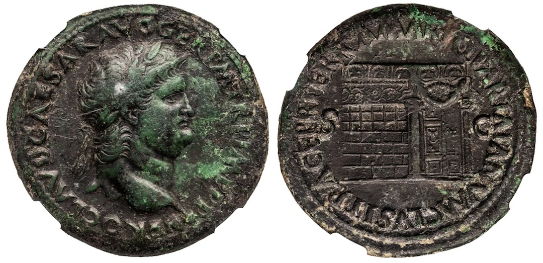NGC XF Fine Style | Roman Empire, Nero (AD 54-68), AE Sestertius