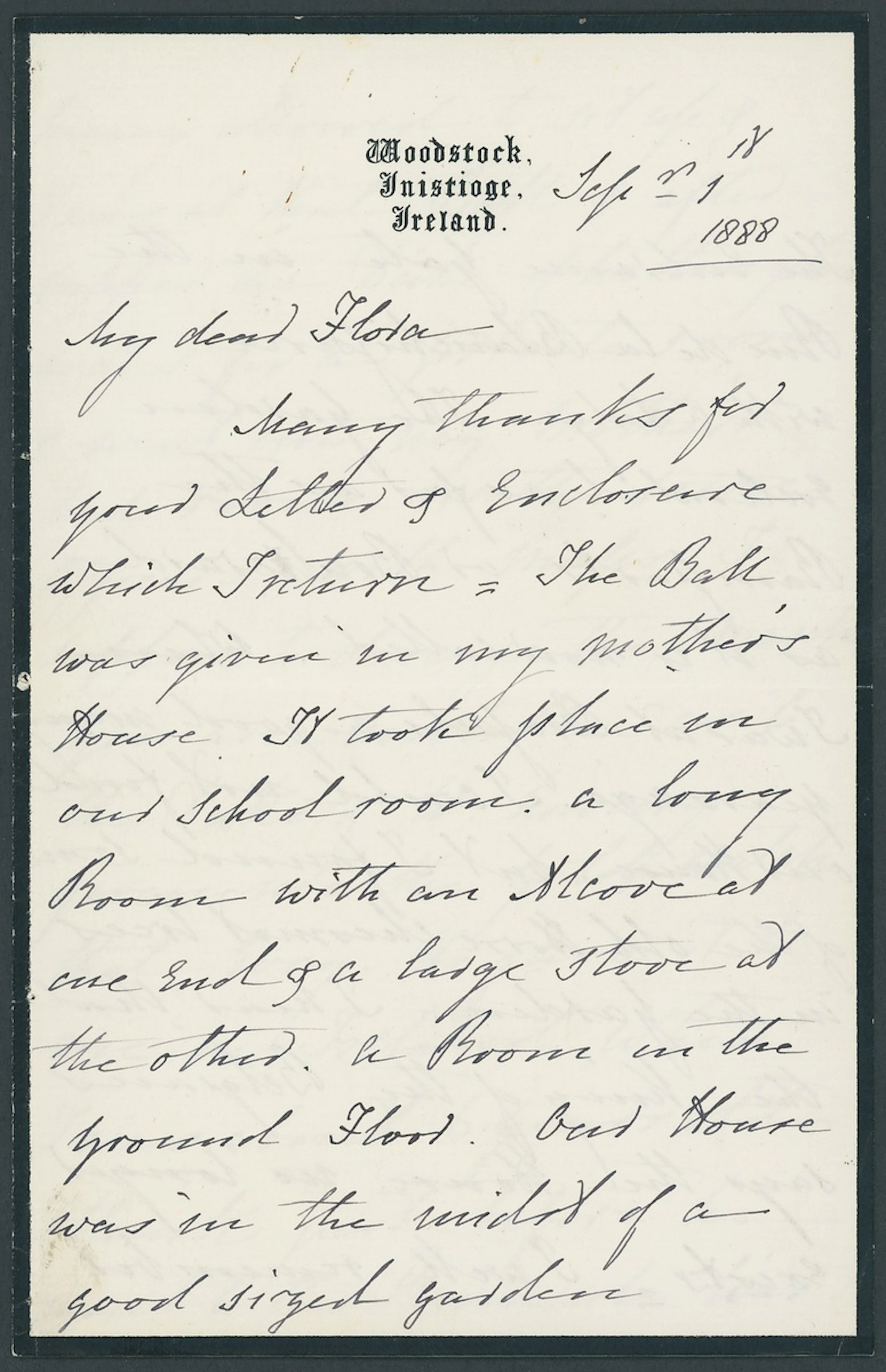 Great Britain The Waterloo Ball 1815 1888 Six sided letter written