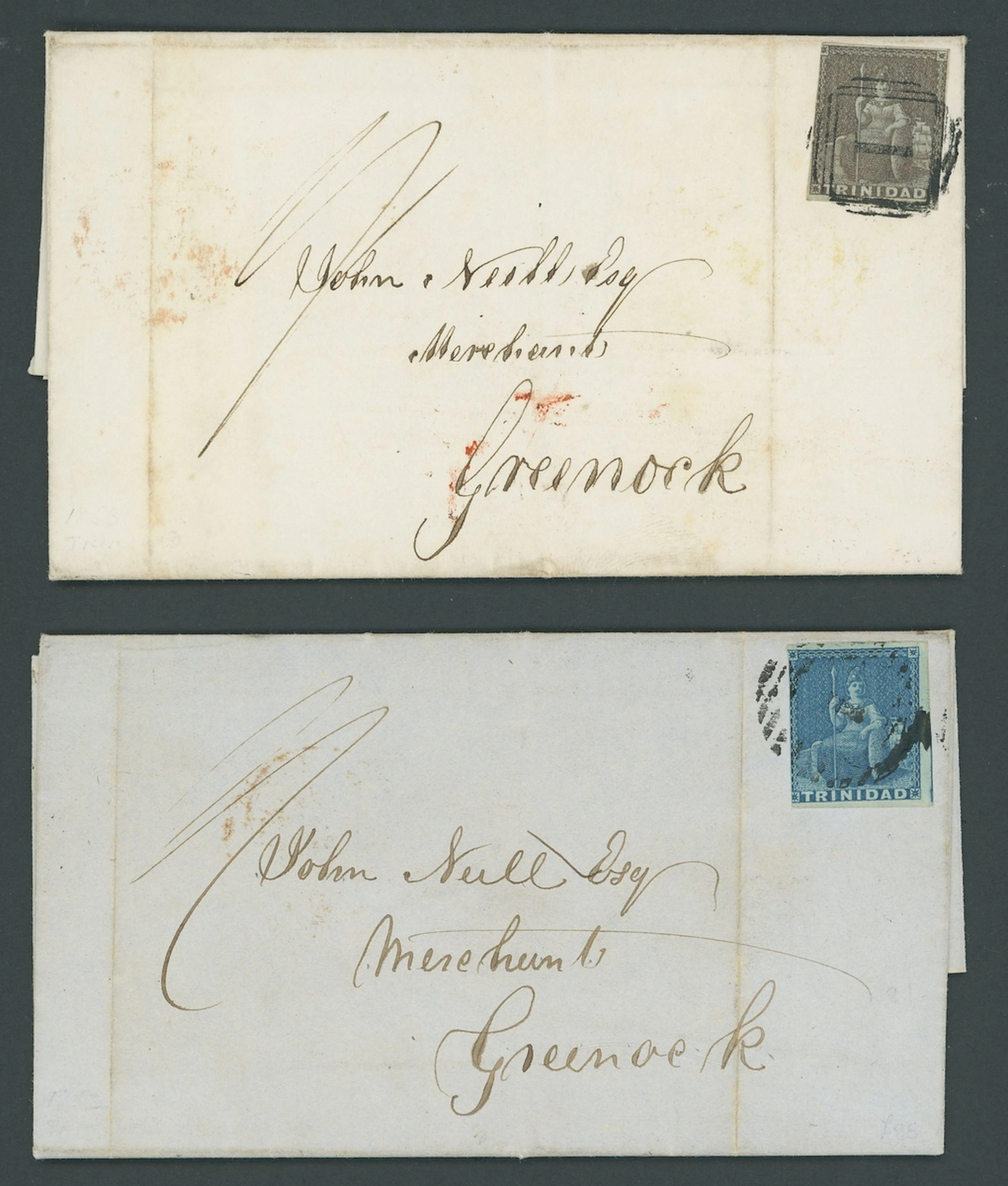 Trinidad Covers and Cancellations 1852 (14 Apr.) entire letter ex