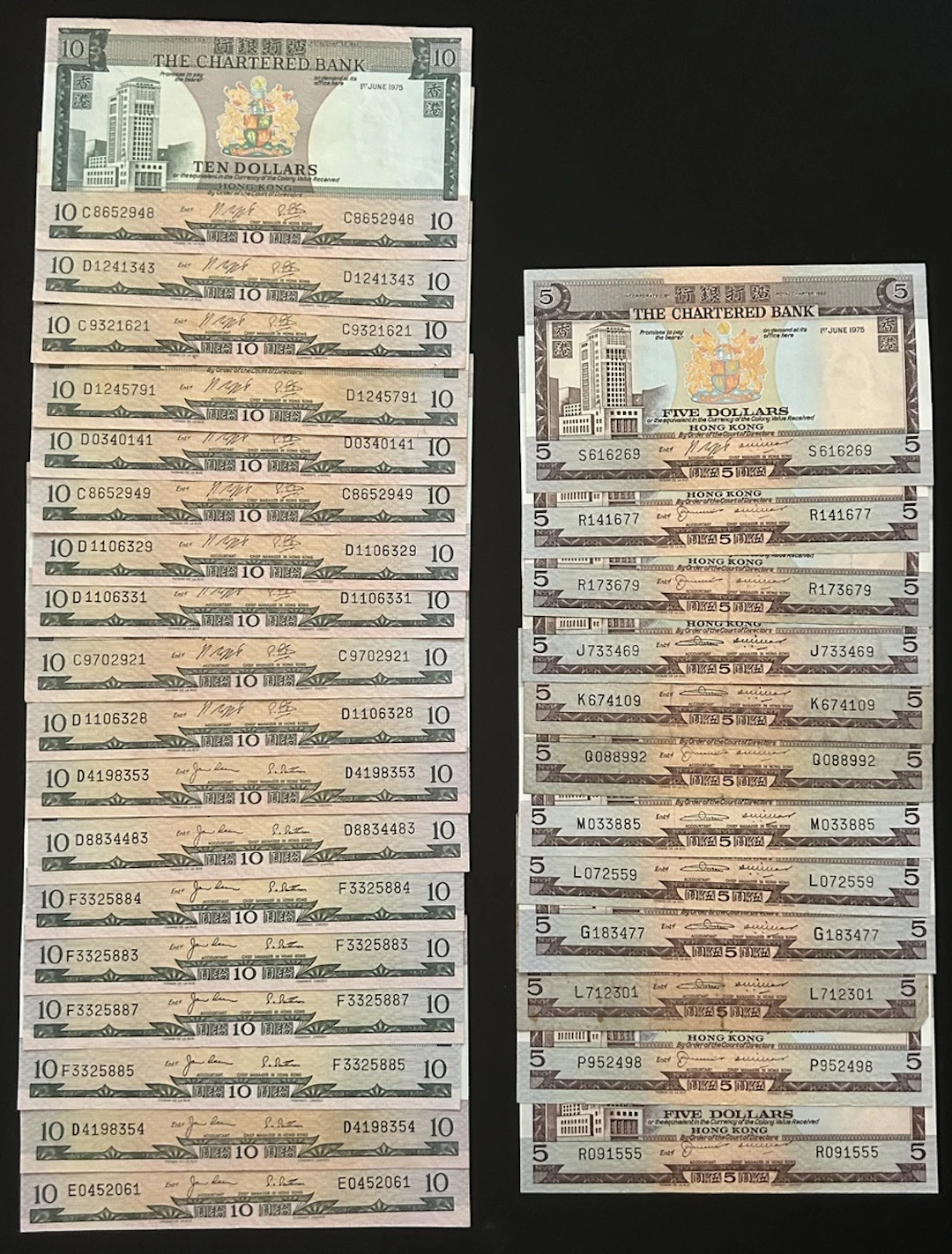 Chartered Bank, Hong Kong, a group 31x, of, including $5 (12) and