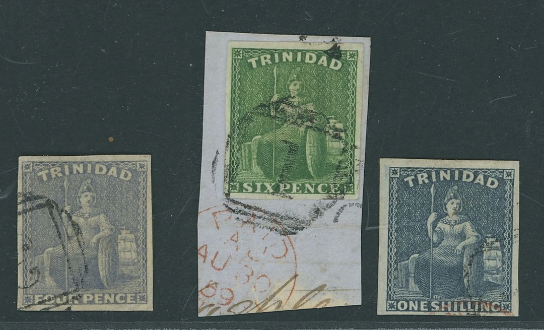 Trinidad 1859 (May) imperf 4d. grey-lilac, 6d. green (R.P.S. certificate