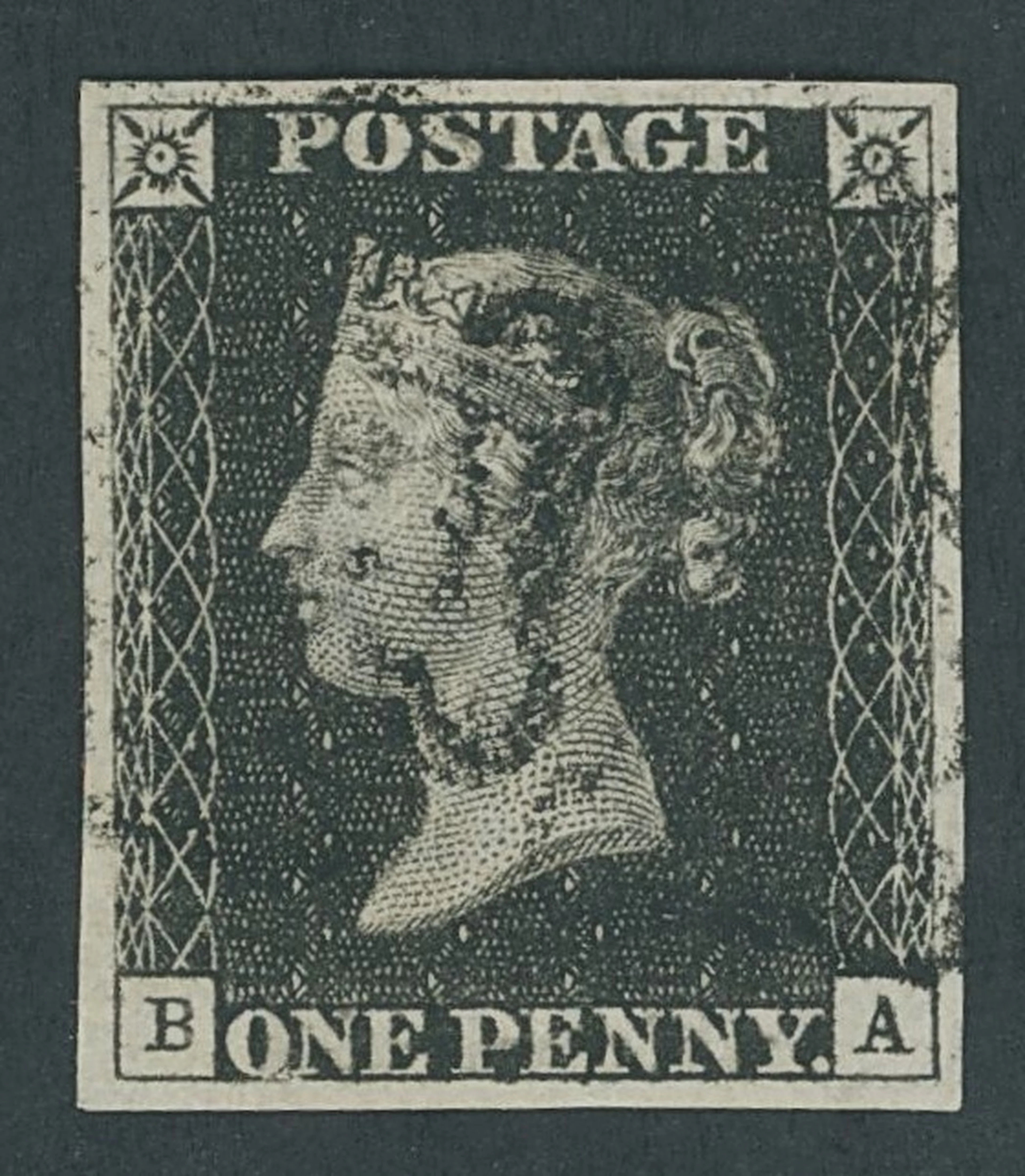 Great Britain 1840 One Penny Black Plate 10 BA, large margins all