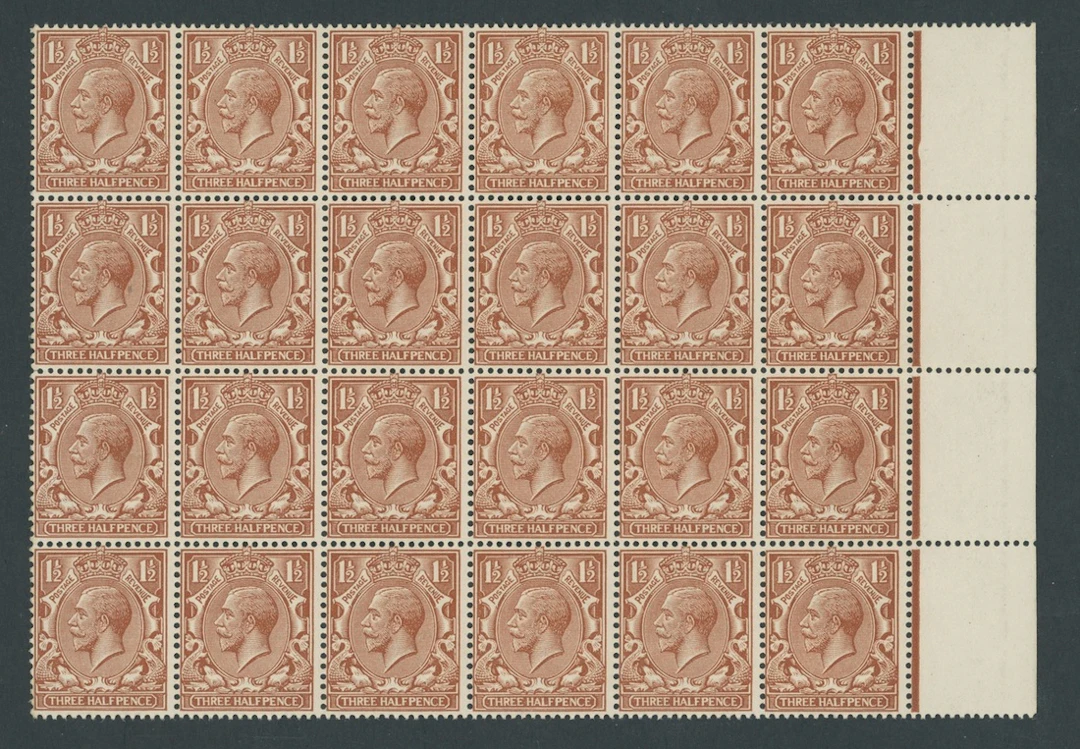 Great Britain King George V 1912-24, Watermark Simple Cypher 1½d.