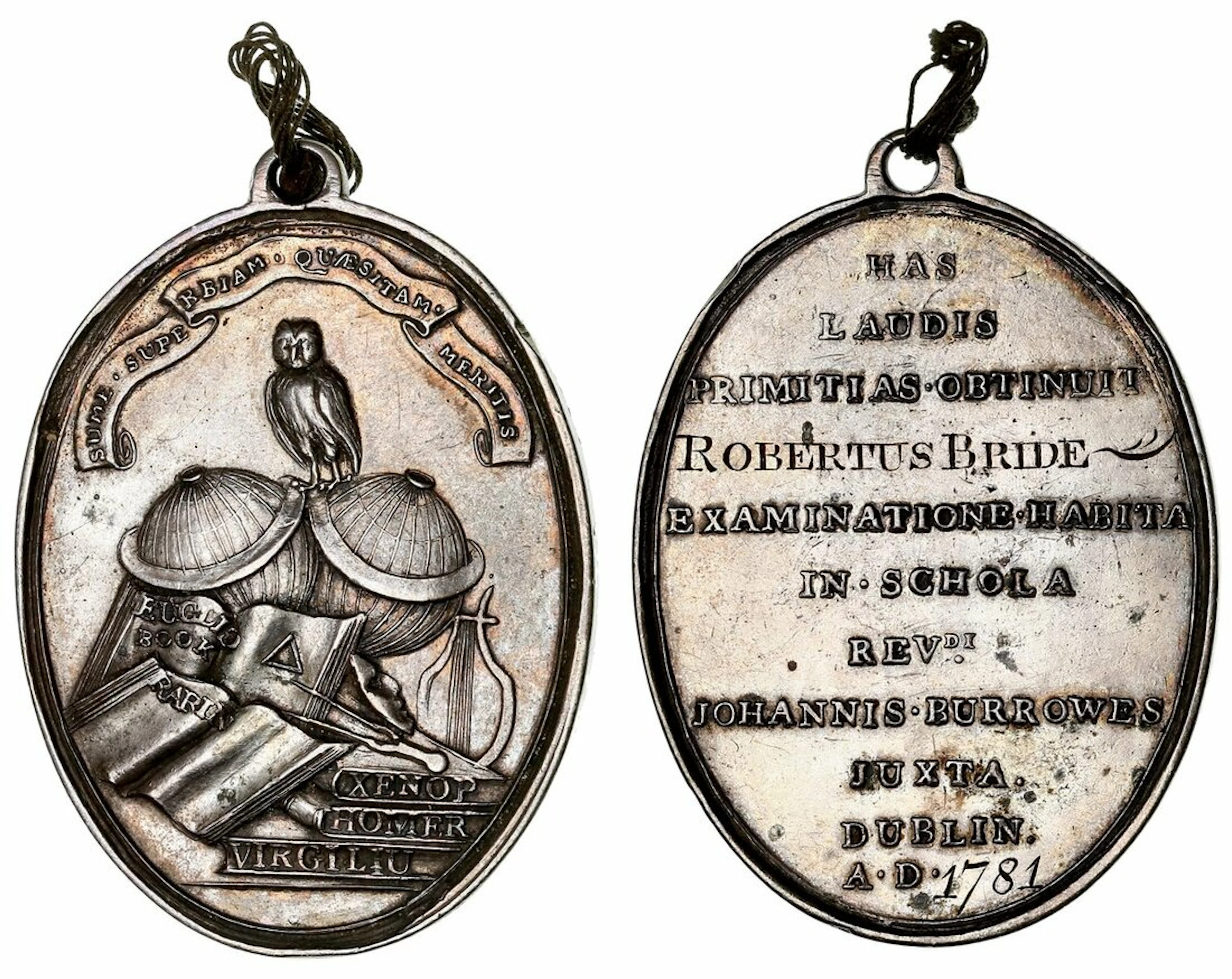 Ireland, Dublin School Prize, AR Oval Medal, 1781, unsigned, awarded