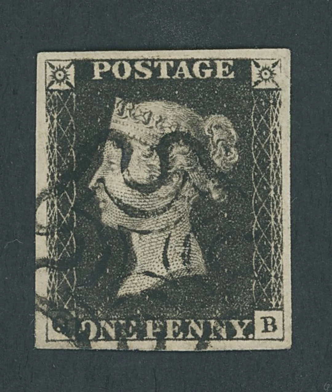 Great Britain 1840 One Penny Black Plate 5 QB, good to large margins