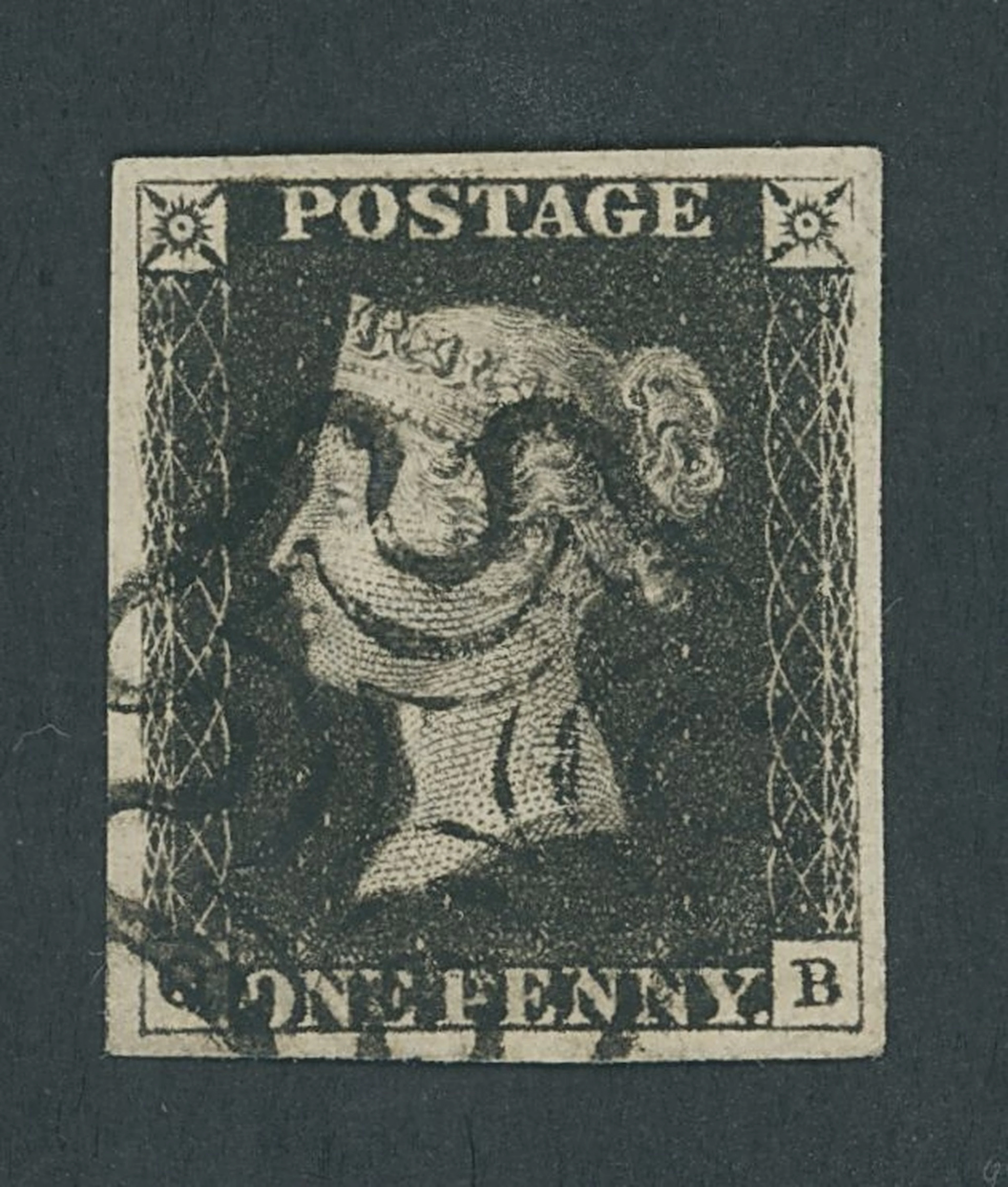 Great Britain 1840 One Penny Black Plate 5 QB, good to large margins
