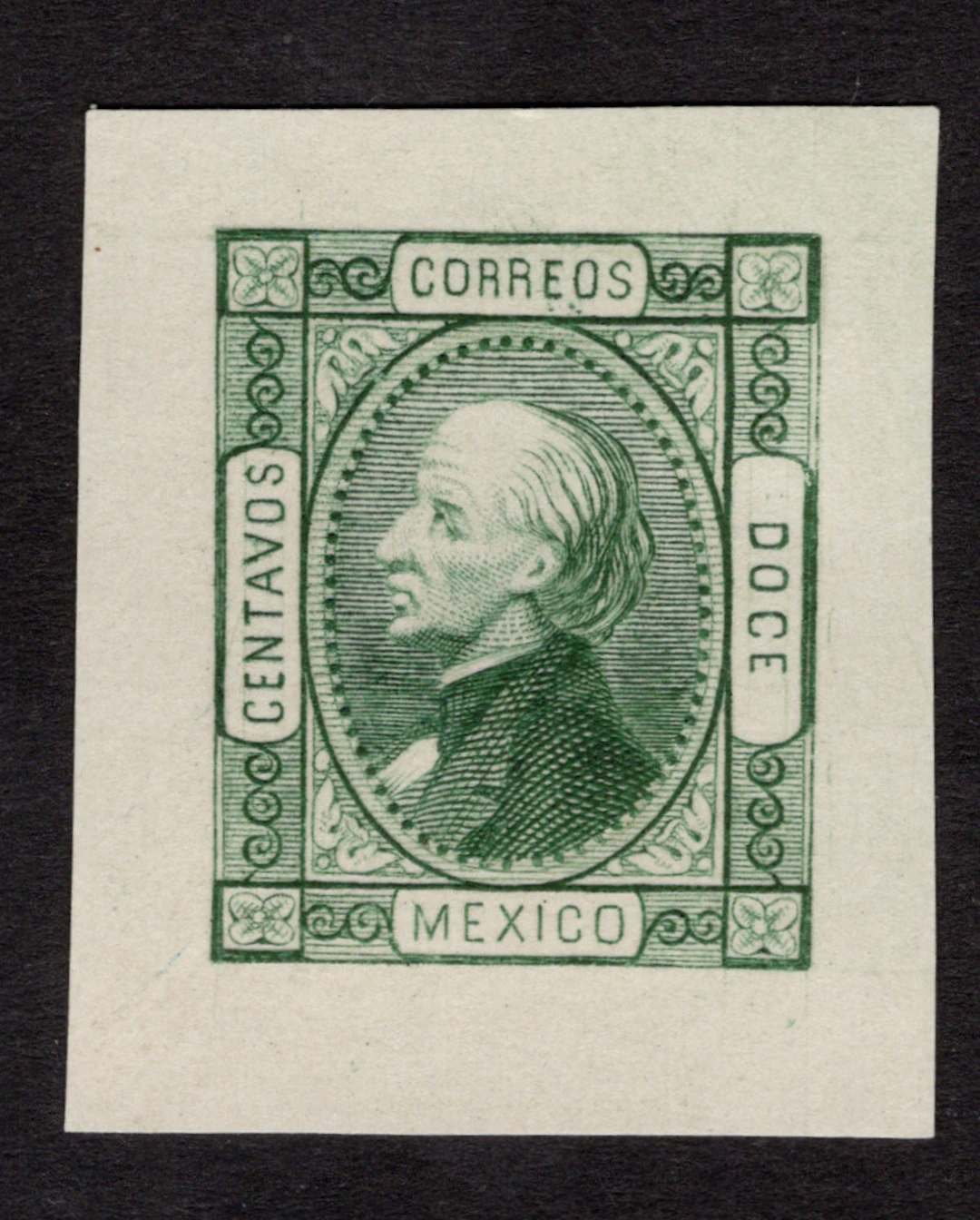 1856-1883 Classic Period 1872, "Hidalgo", 12c. deep green, die proof