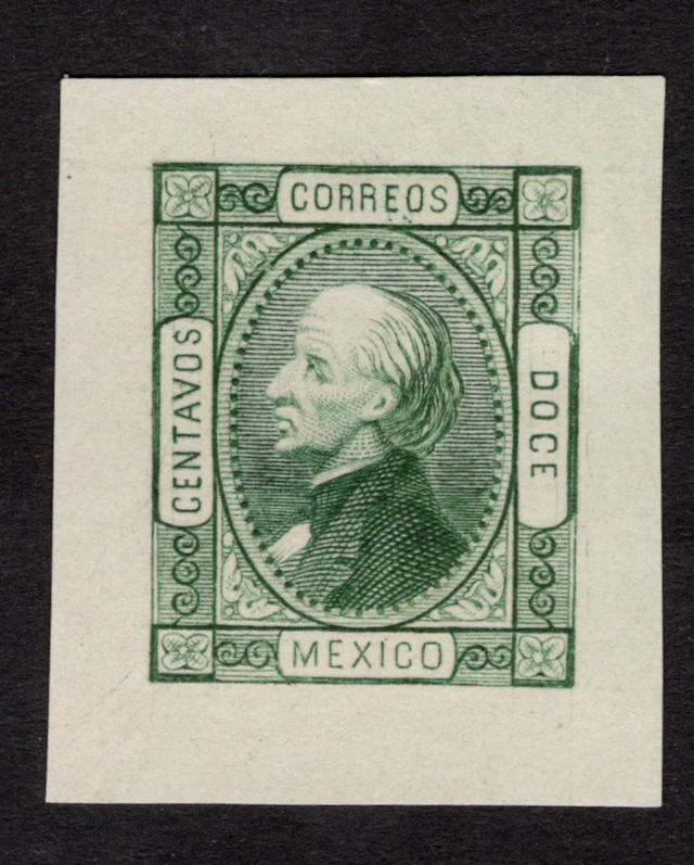 1856-1883 Classic Period 1872, "Hidalgo", 12c. deep green, die proof