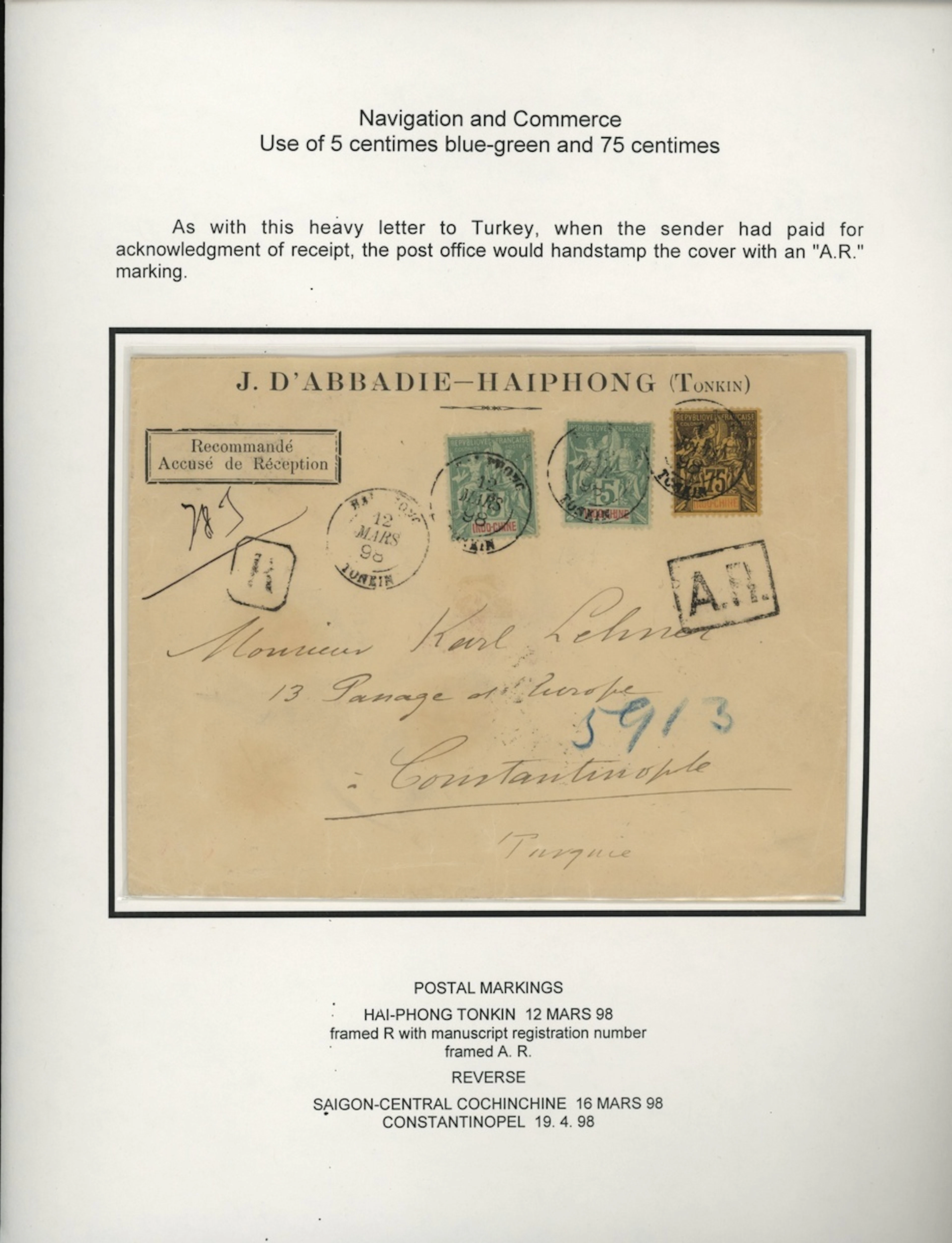 Indo-China French Indo-Chinese Post Office 1892-1900 Navigation and