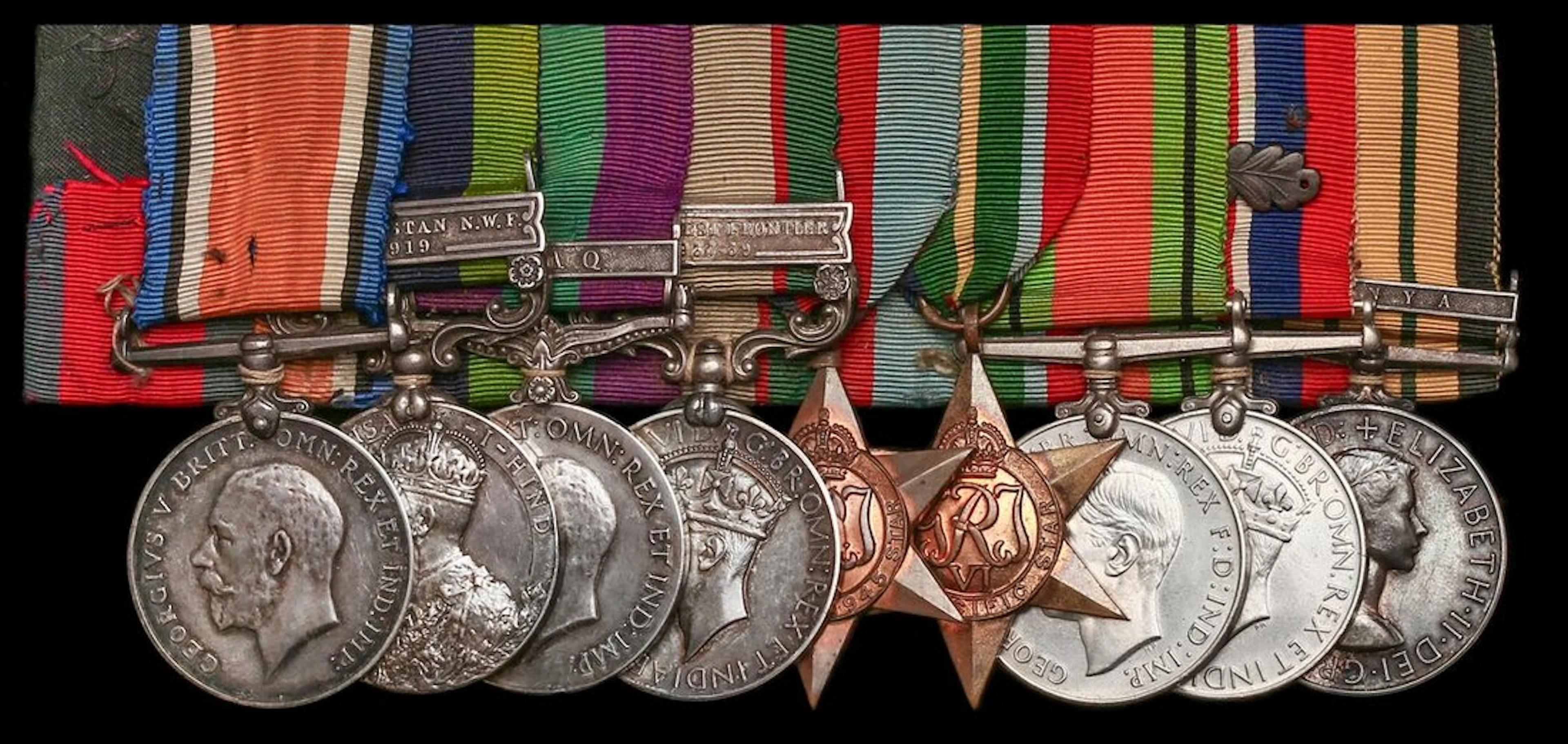 The outstanding campaign group of nine awarded to Lieutenant-Colonel