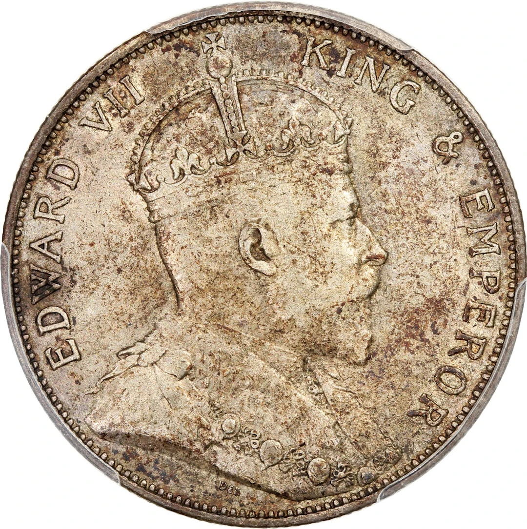 Hong Kong, Edward VII, [PCGS AU Detail] silver 50 cents, 1905