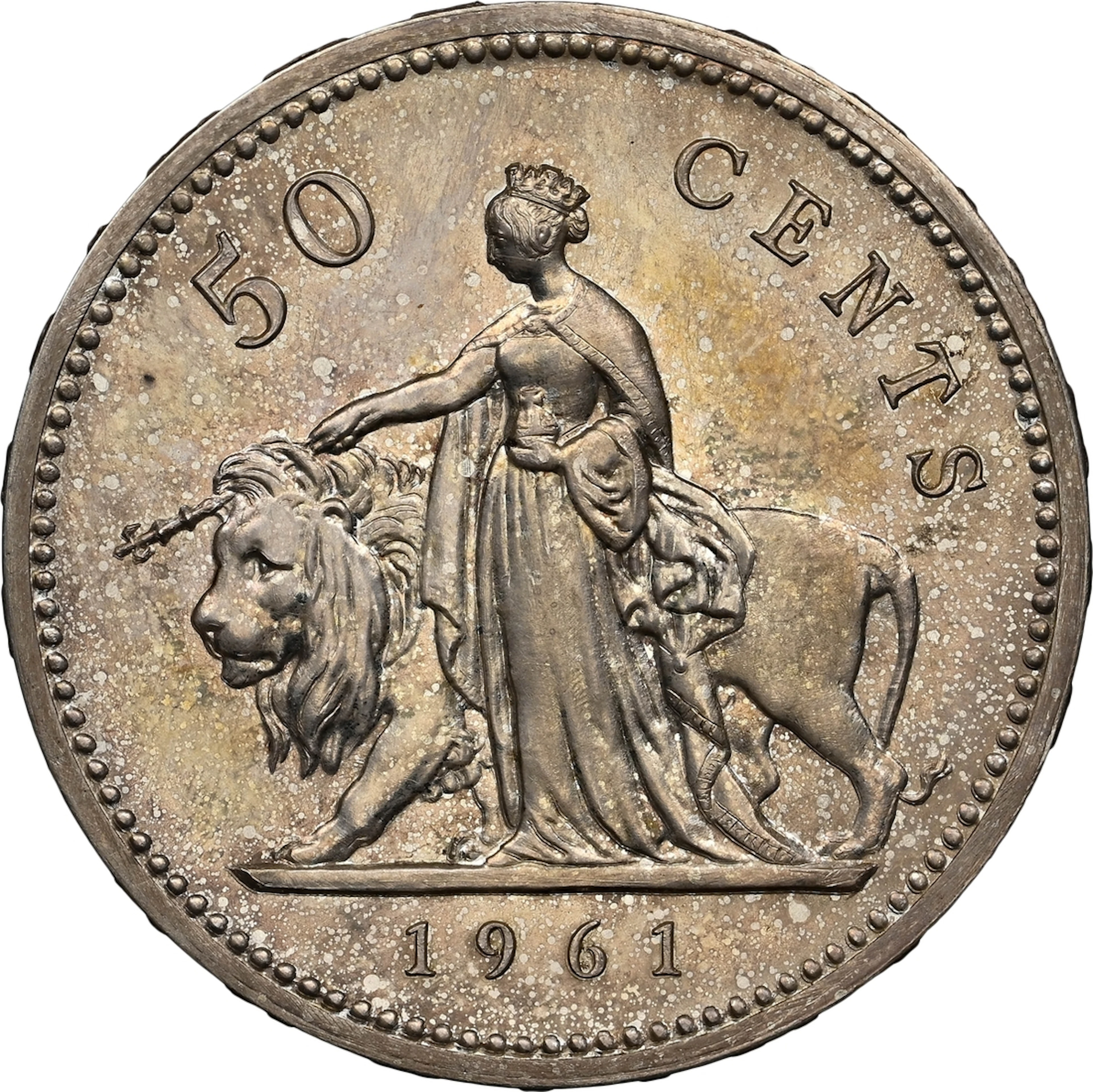 NGC MS63 | Elizabeth II, "Una and the Lion", Pattern for a Fifty Cent