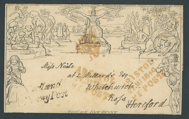 Great Britain 1840 Mulready One Penny Lettersheet Stereo missing