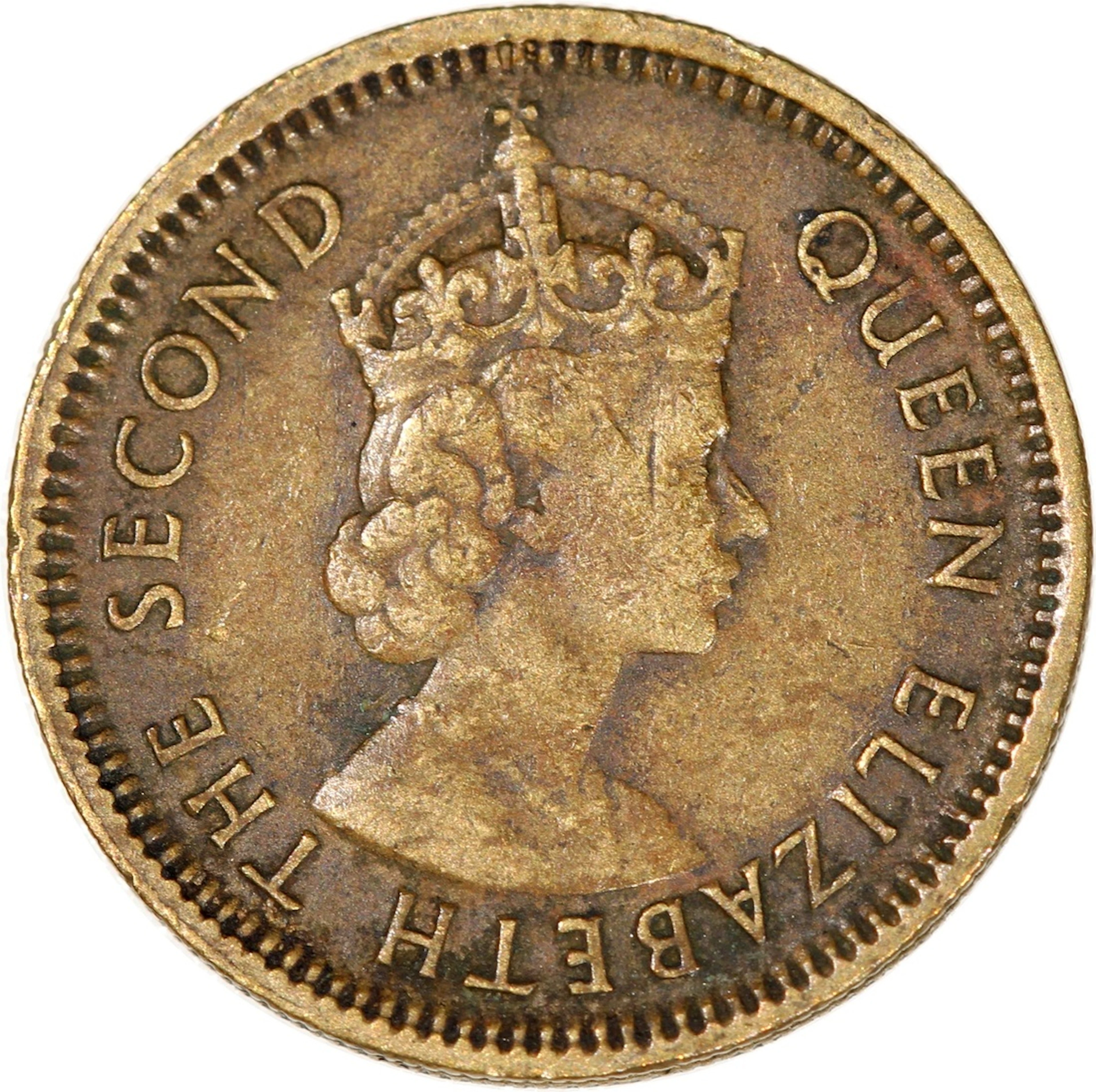 Hong Kong, nickel brass 5 cents, 1964