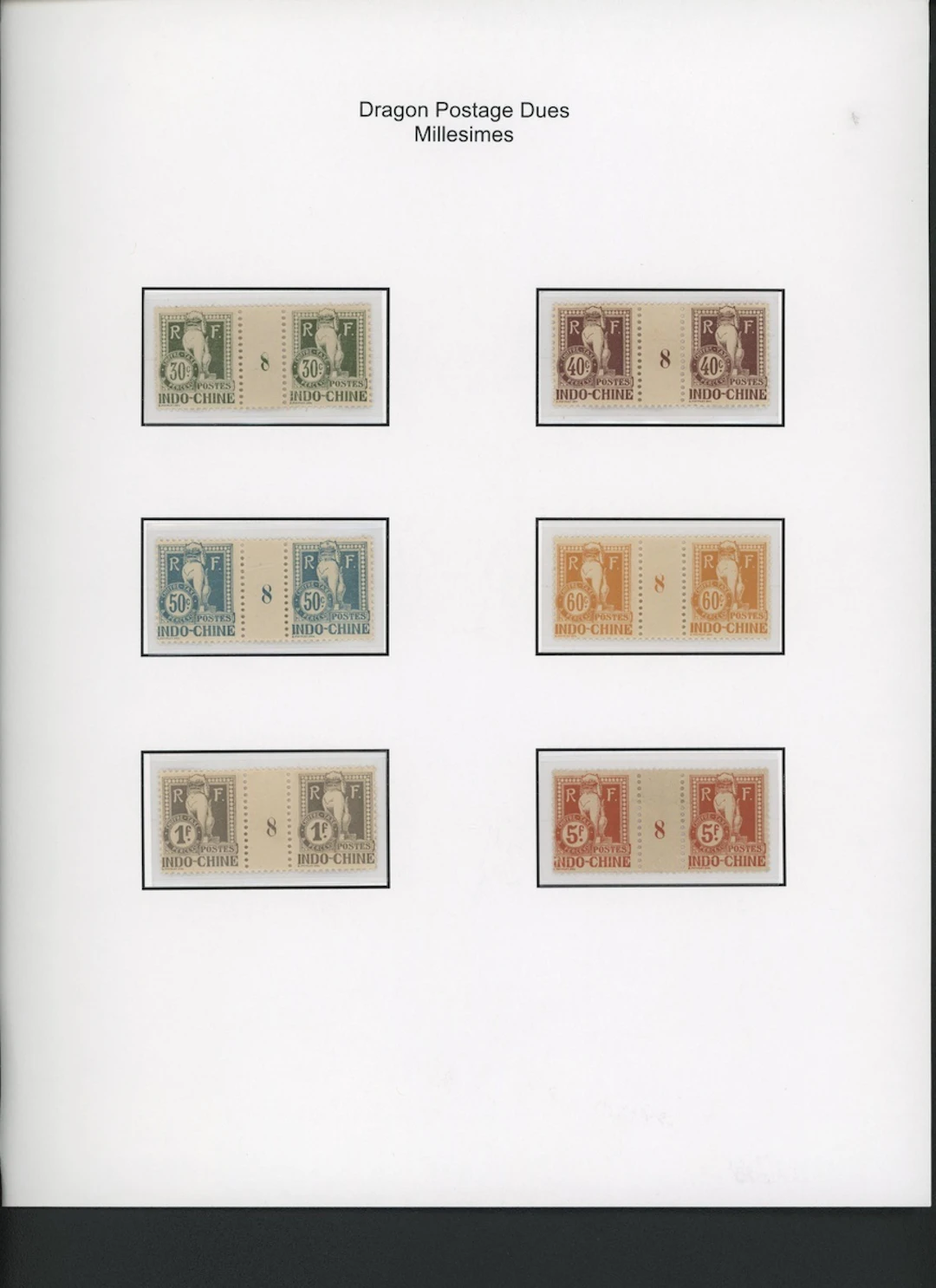 Indo-China French Indo-Chinese Post Office 1908 Dragon Postage Due issue