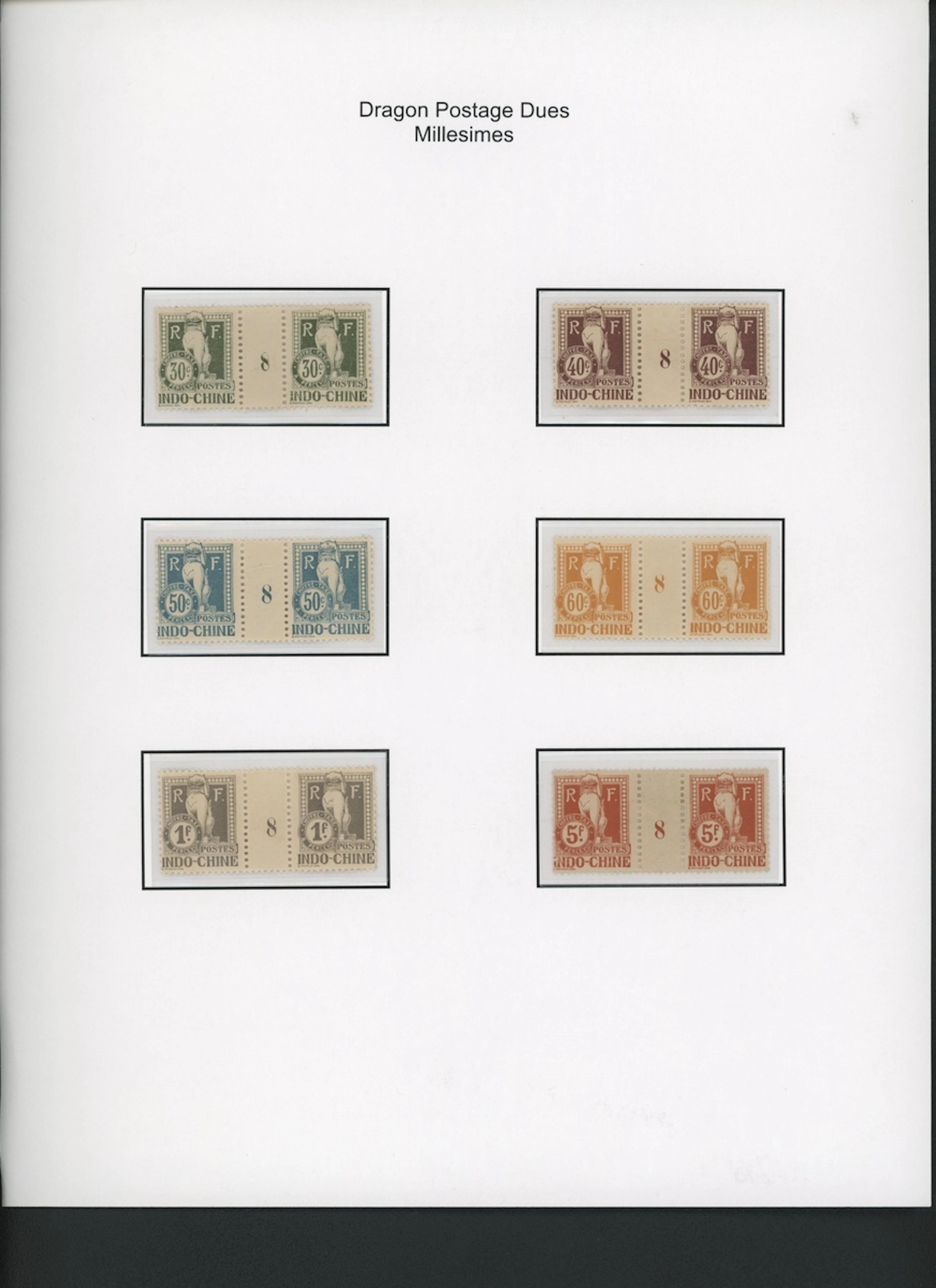 Indo-China French Indo-Chinese Post Office 1908 Dragon Postage Due issue