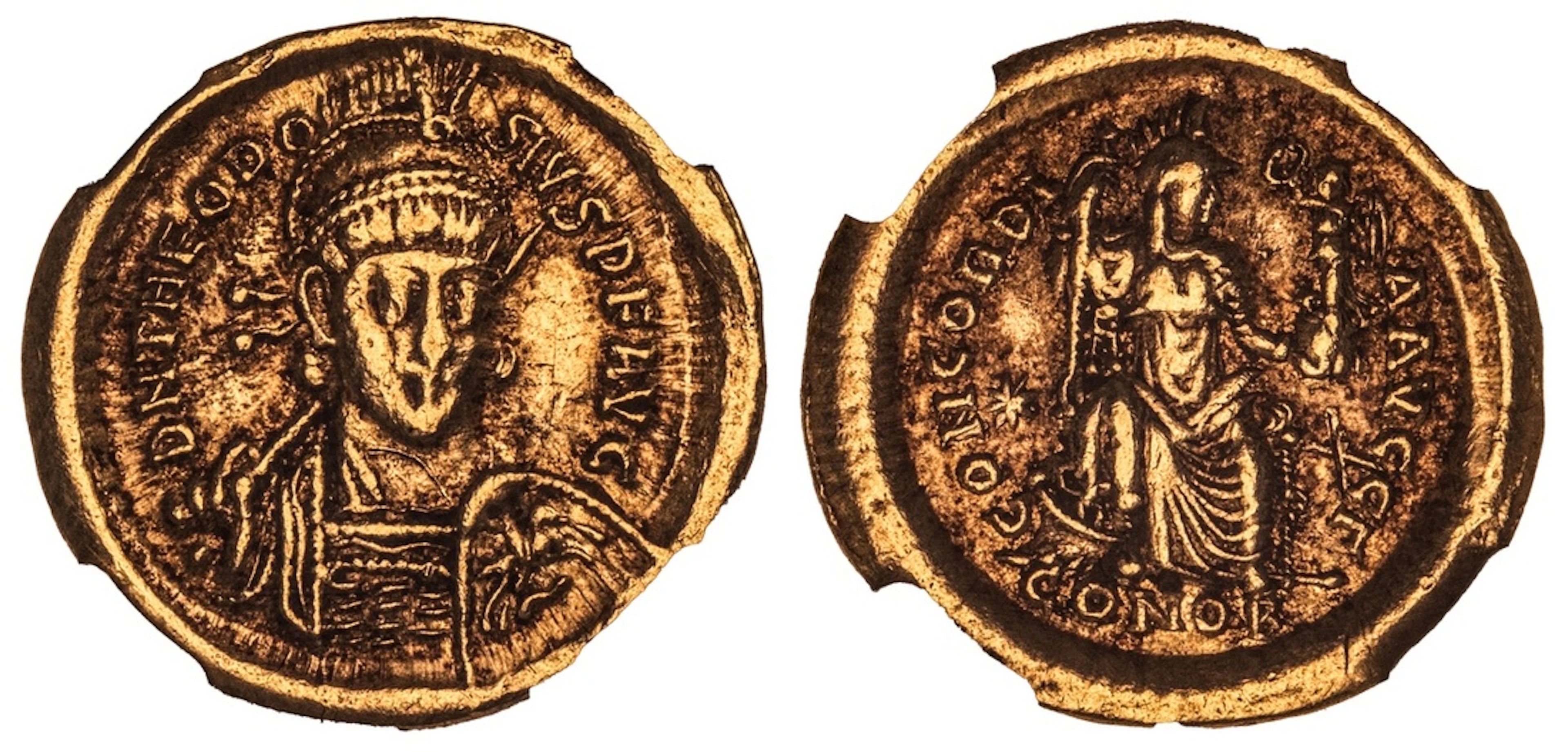 NGC Ch VF | Roman Empire, Theodosius II (AD 402-450), AV Solidus
