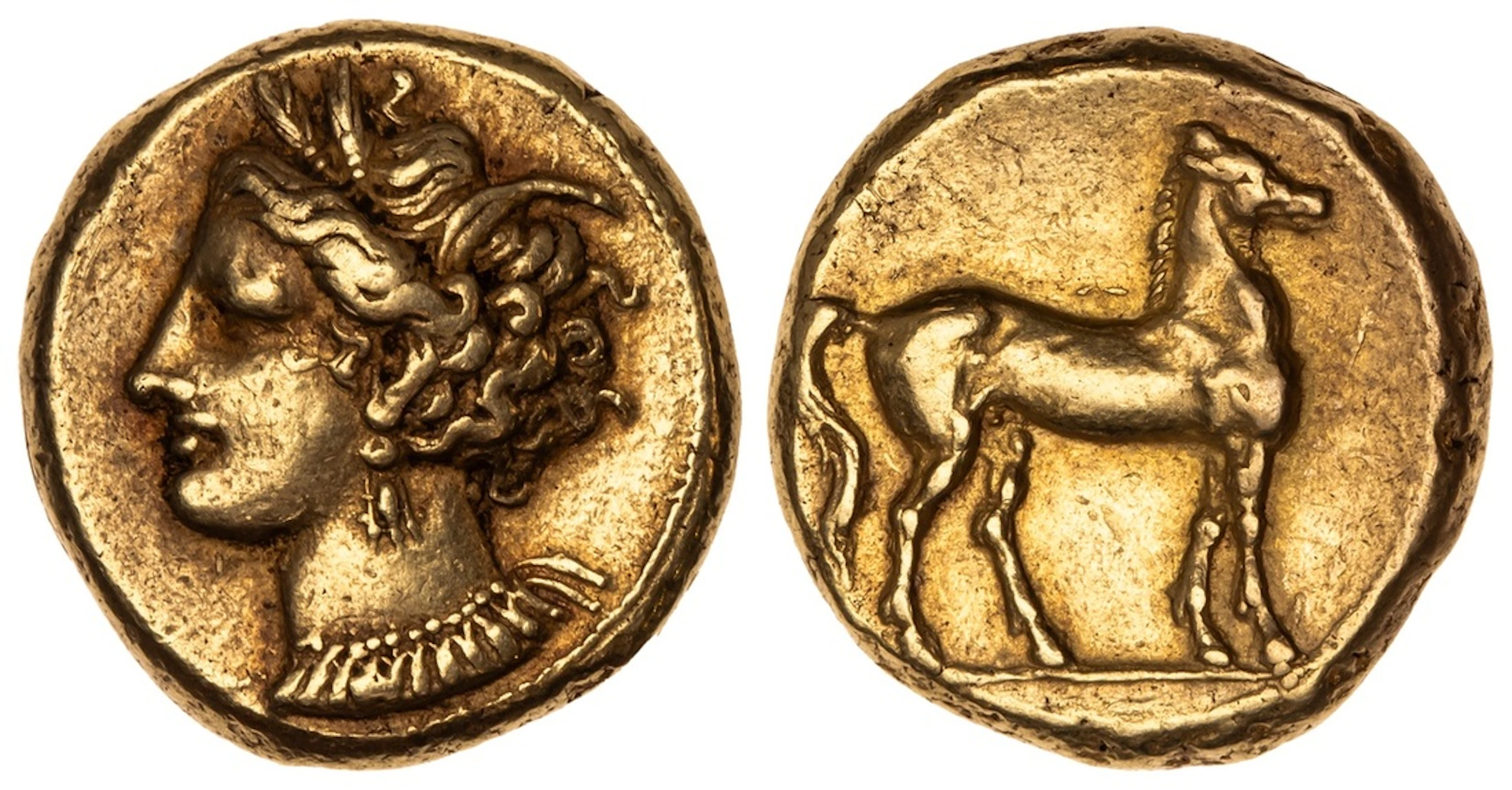 Zeugitana, Carthage, EL Stater, struck c. 310-270 BC, wreathed head