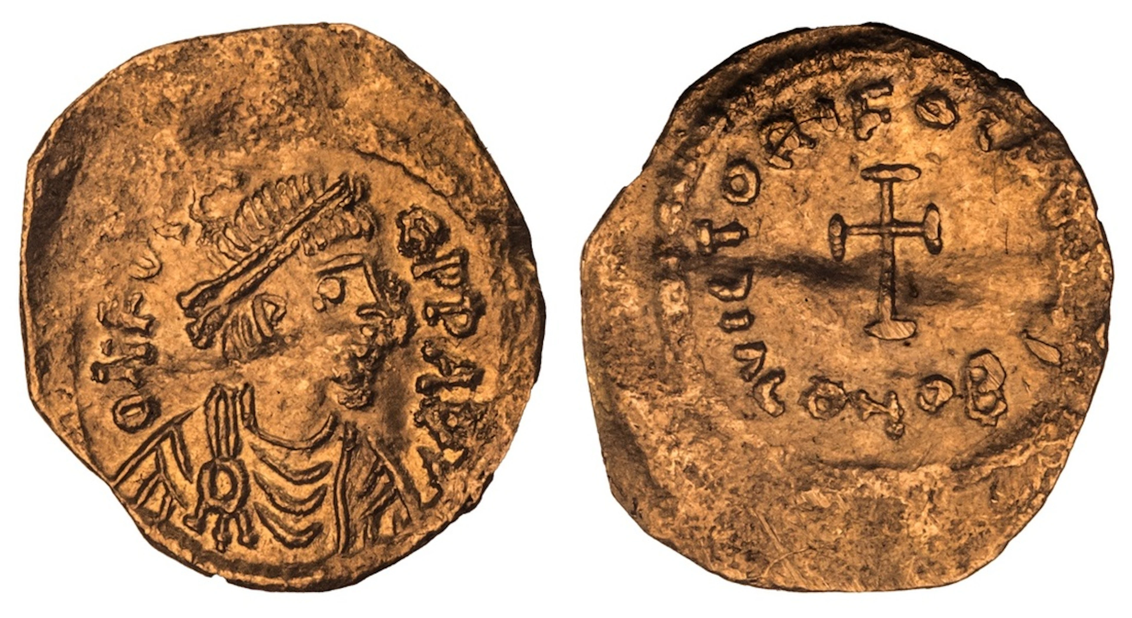 NGC AU | Byzantine Empire, Phocas (602-610), AV Tremissis, O N FOCAS