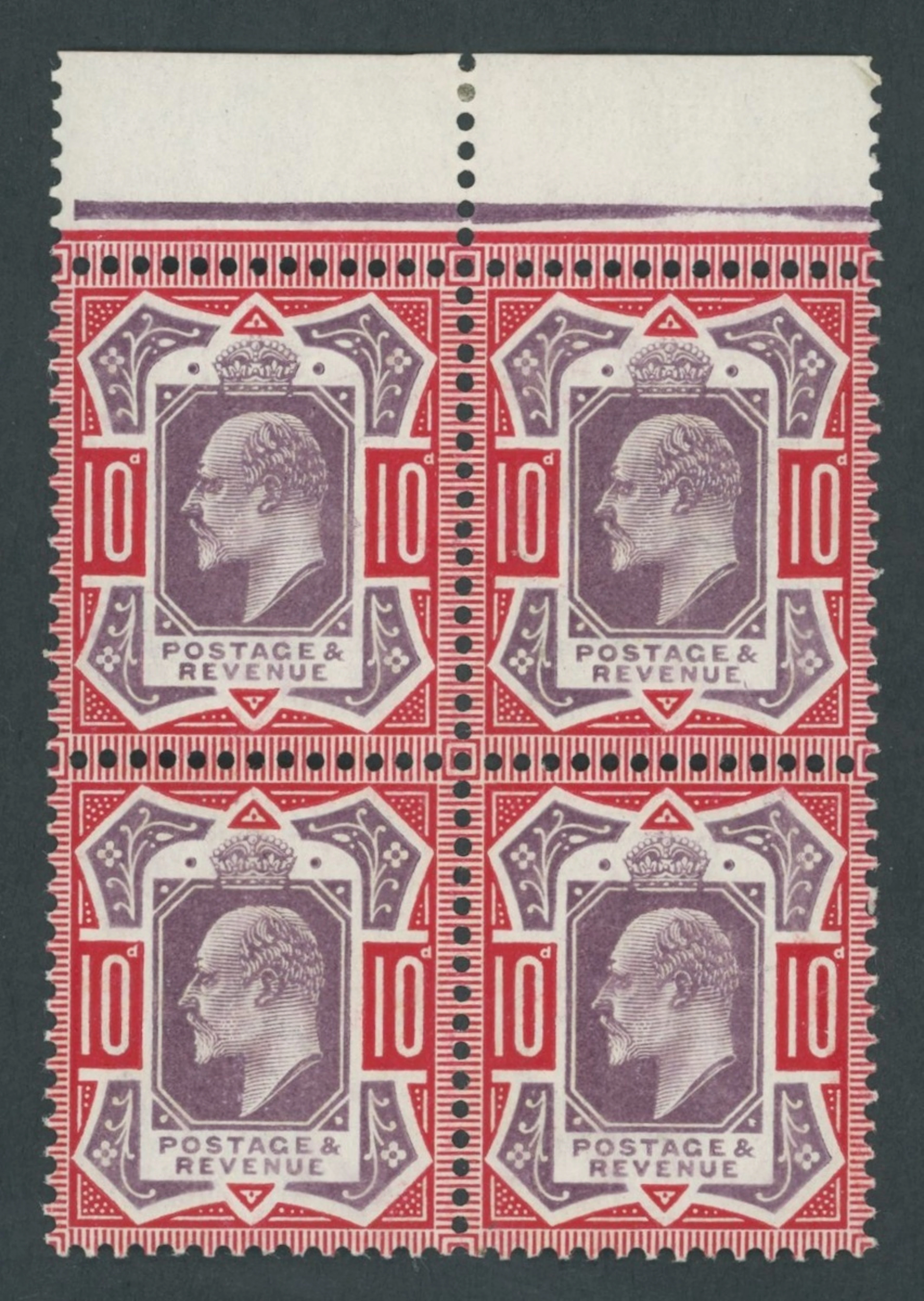 Great Britain King Edward VII 1902-10 De La Rue 10d. dull purple and