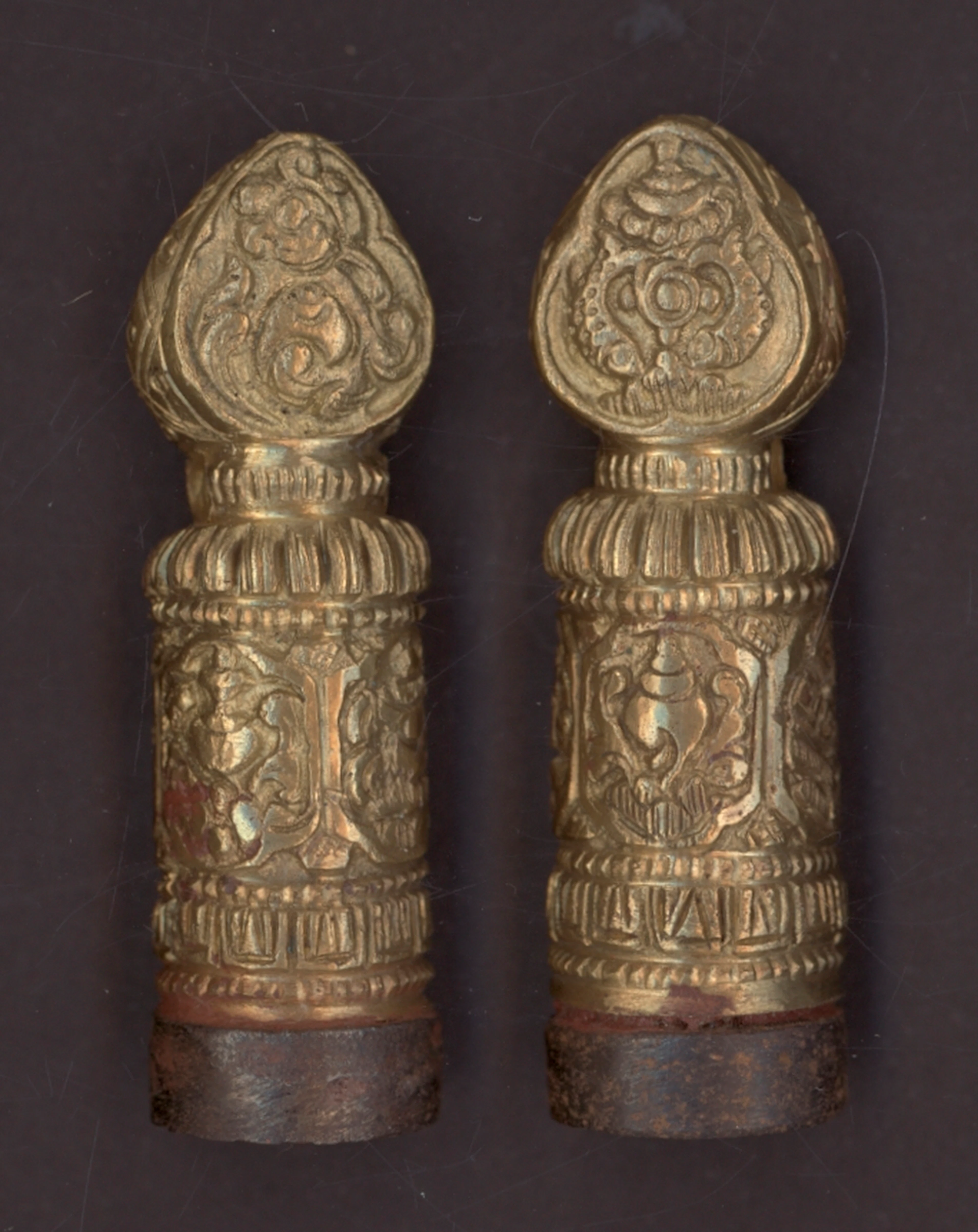 Tibet Merchant's Seals Two brass seals 60mm height