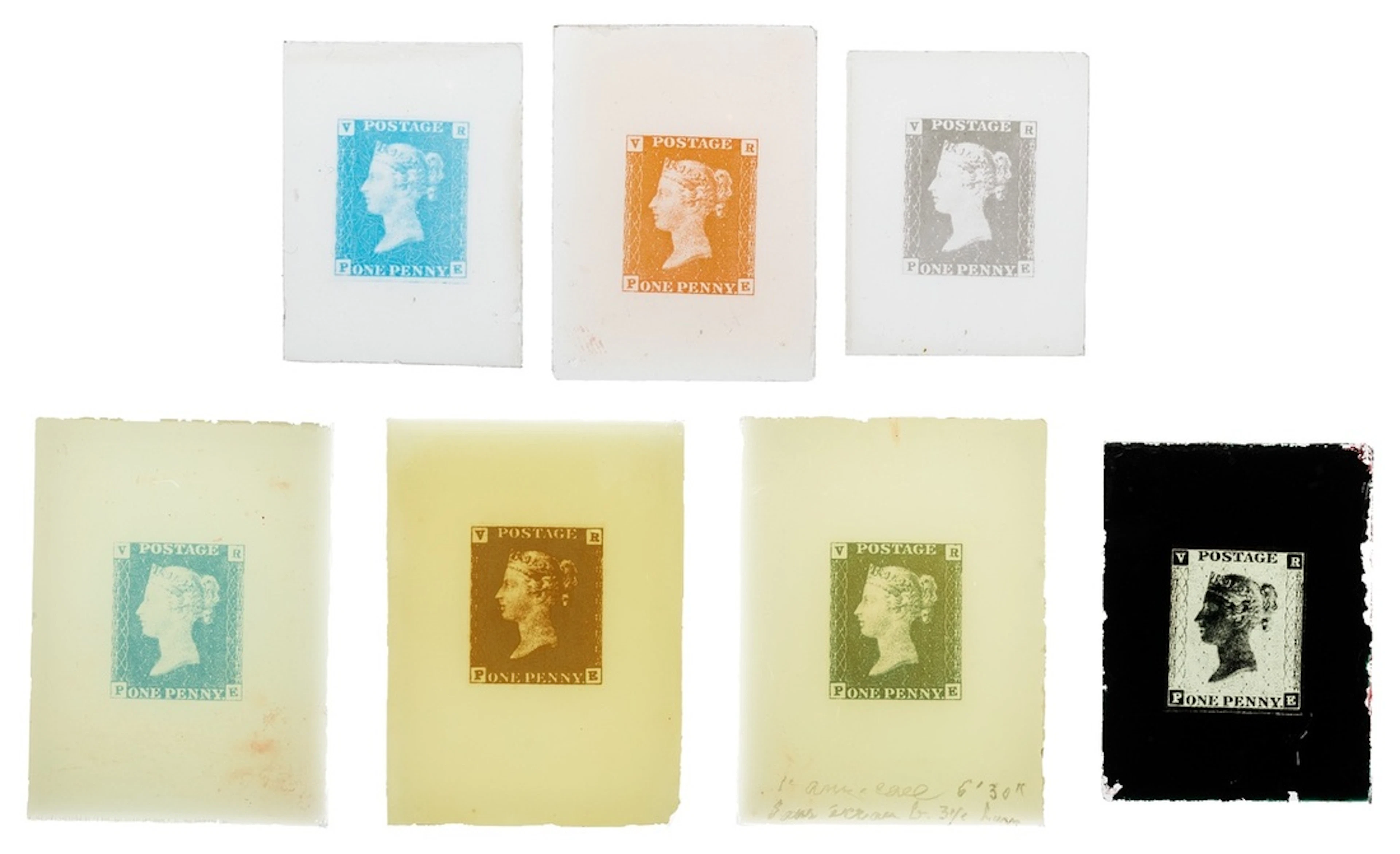 Great Britain Forgeries of Jean de Speratti Seven glass plates used