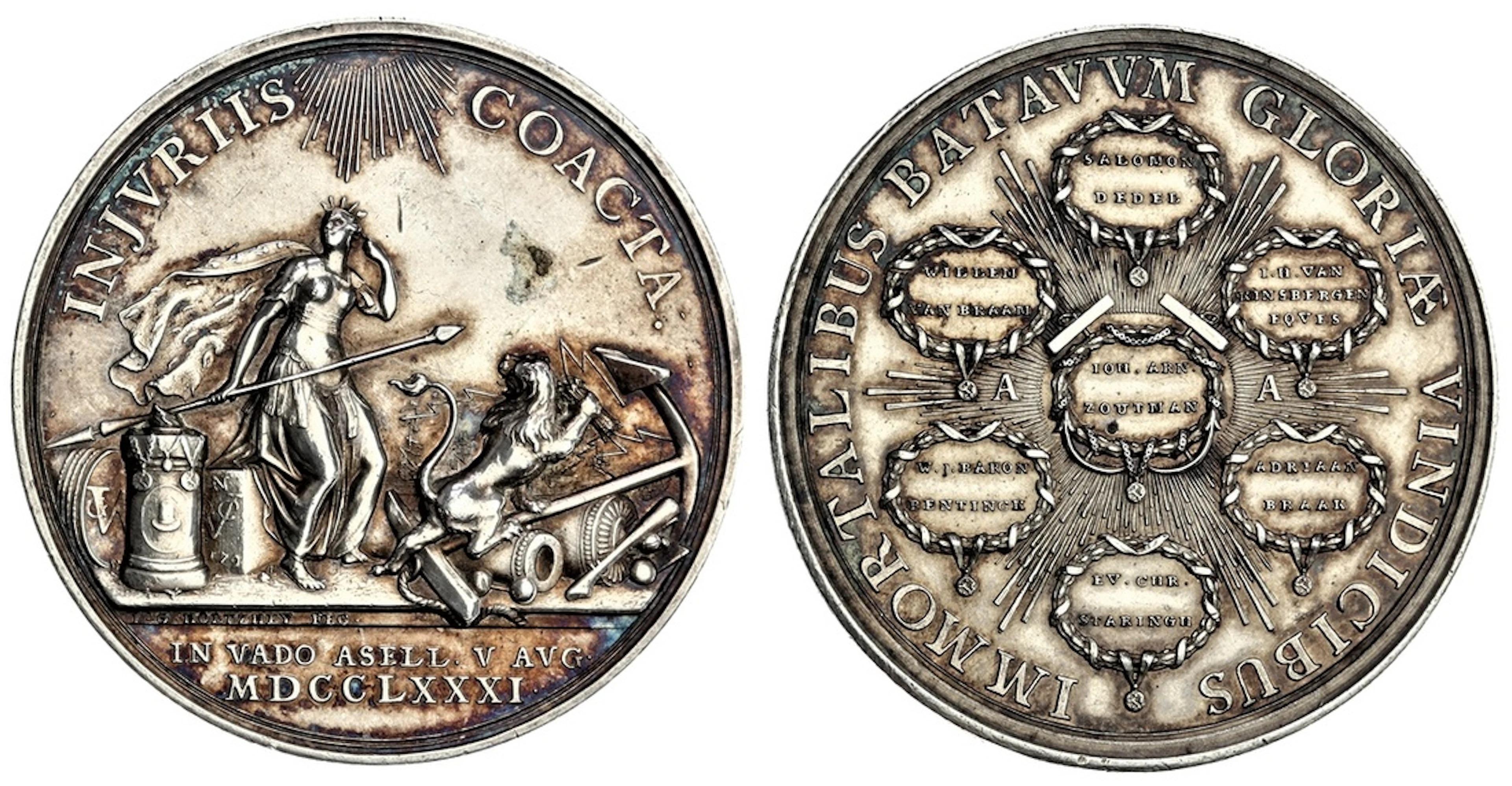 The Battle of Dogger Bank, AR Medal, 1781, by J. G. Holtzhey, INJVRIIS