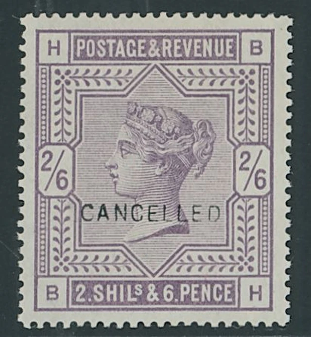 Great Britain 1883-84 White Paper 2/6d. lilac, BH, overprinted "cancelled"
