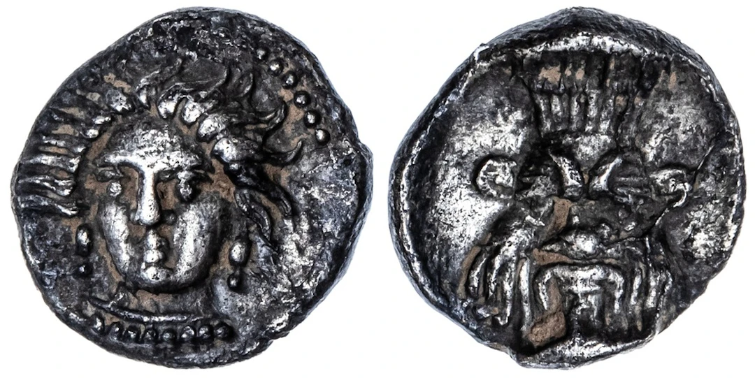 Cilicia, uncertain mint, AR Obol, c. 4th Century BC, head of Arethousa