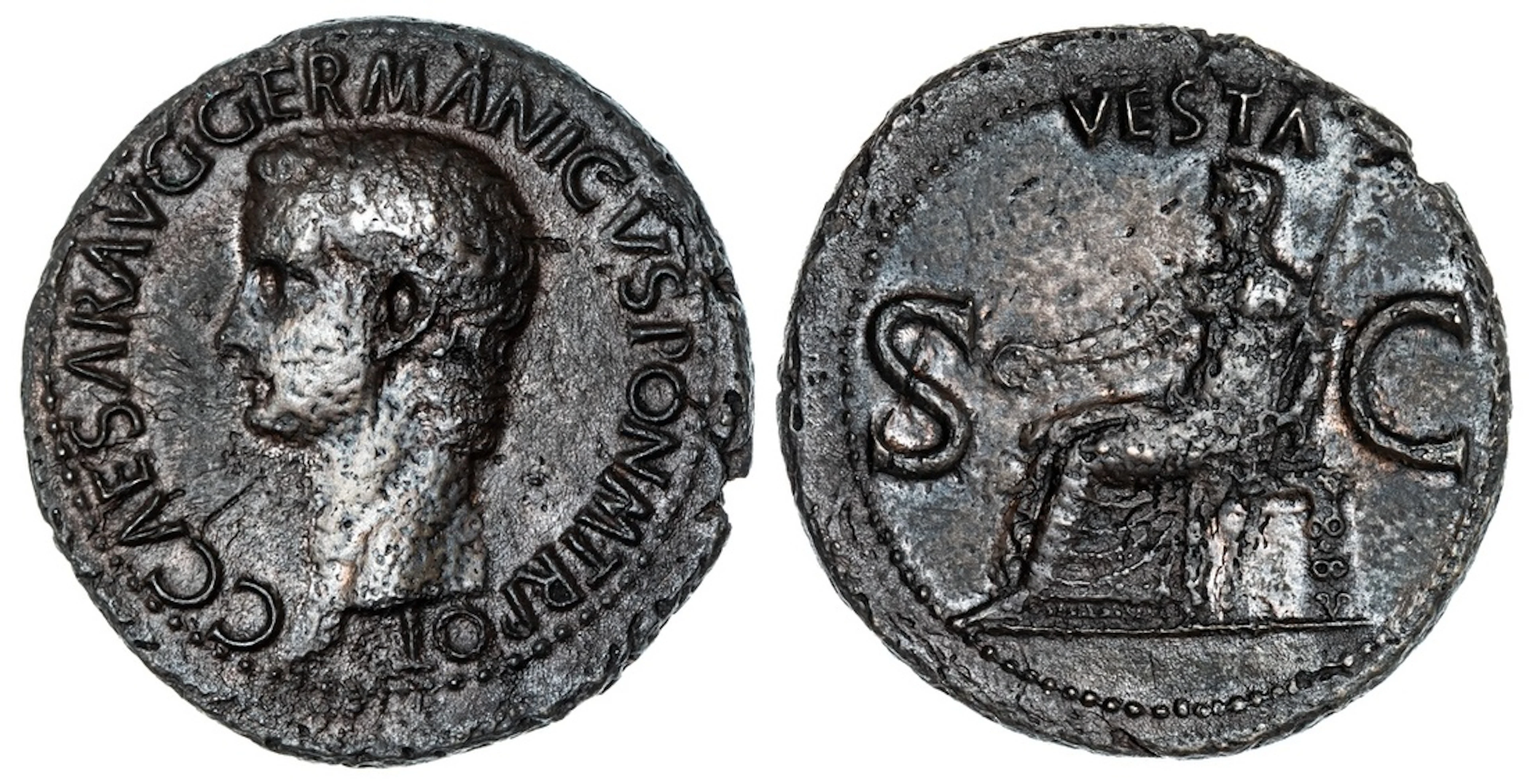 Roman Empire, Caligula (AD 37-41), AE As, struck 37-38, C CAESAR AVG