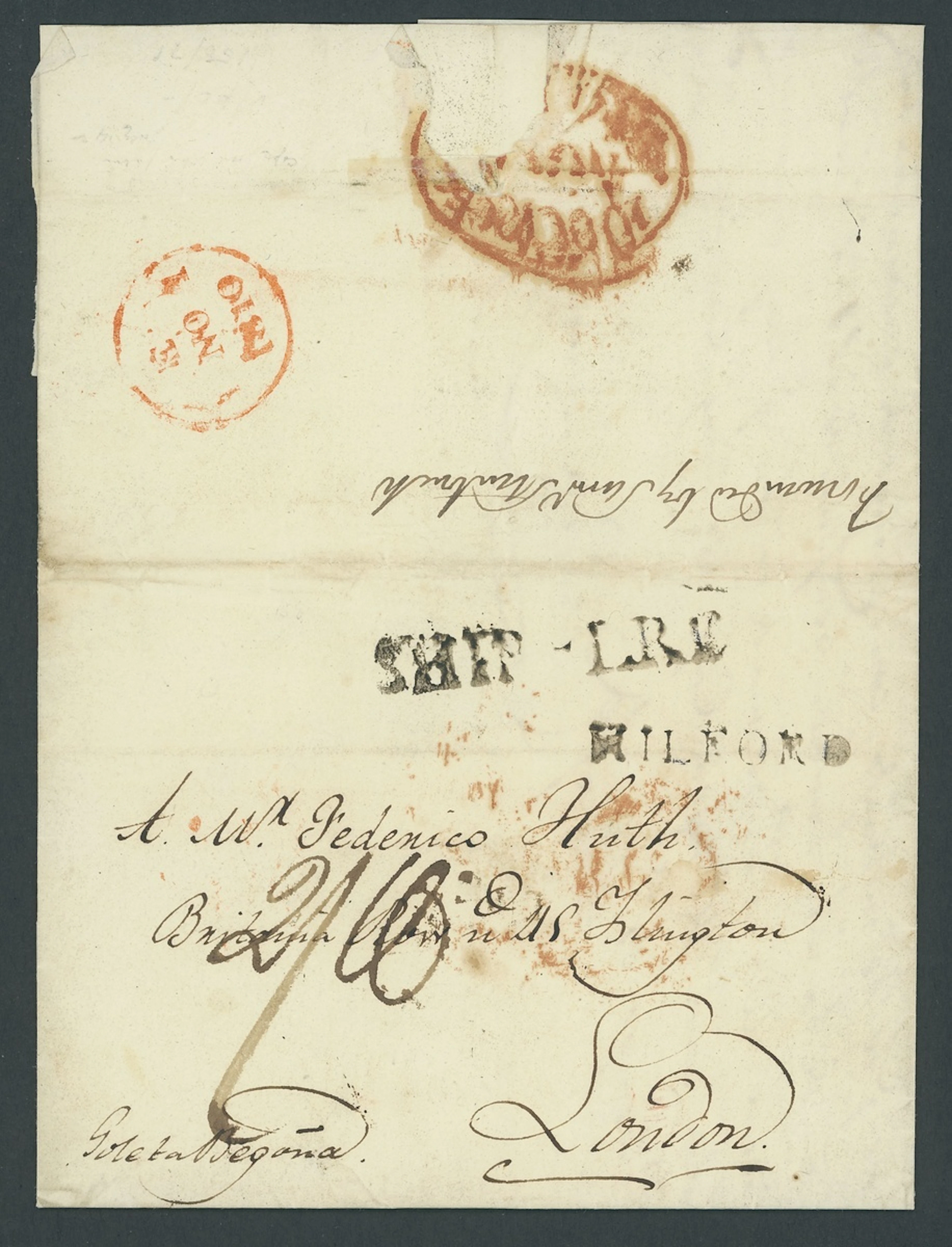 Great Britain Postal History 1810 (6 October) entire letter from La