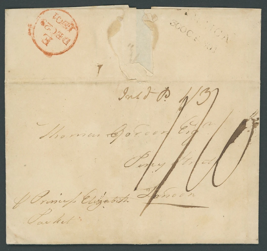 Jamaica Early Letters and Handstamps 1801-09 group of entire letters