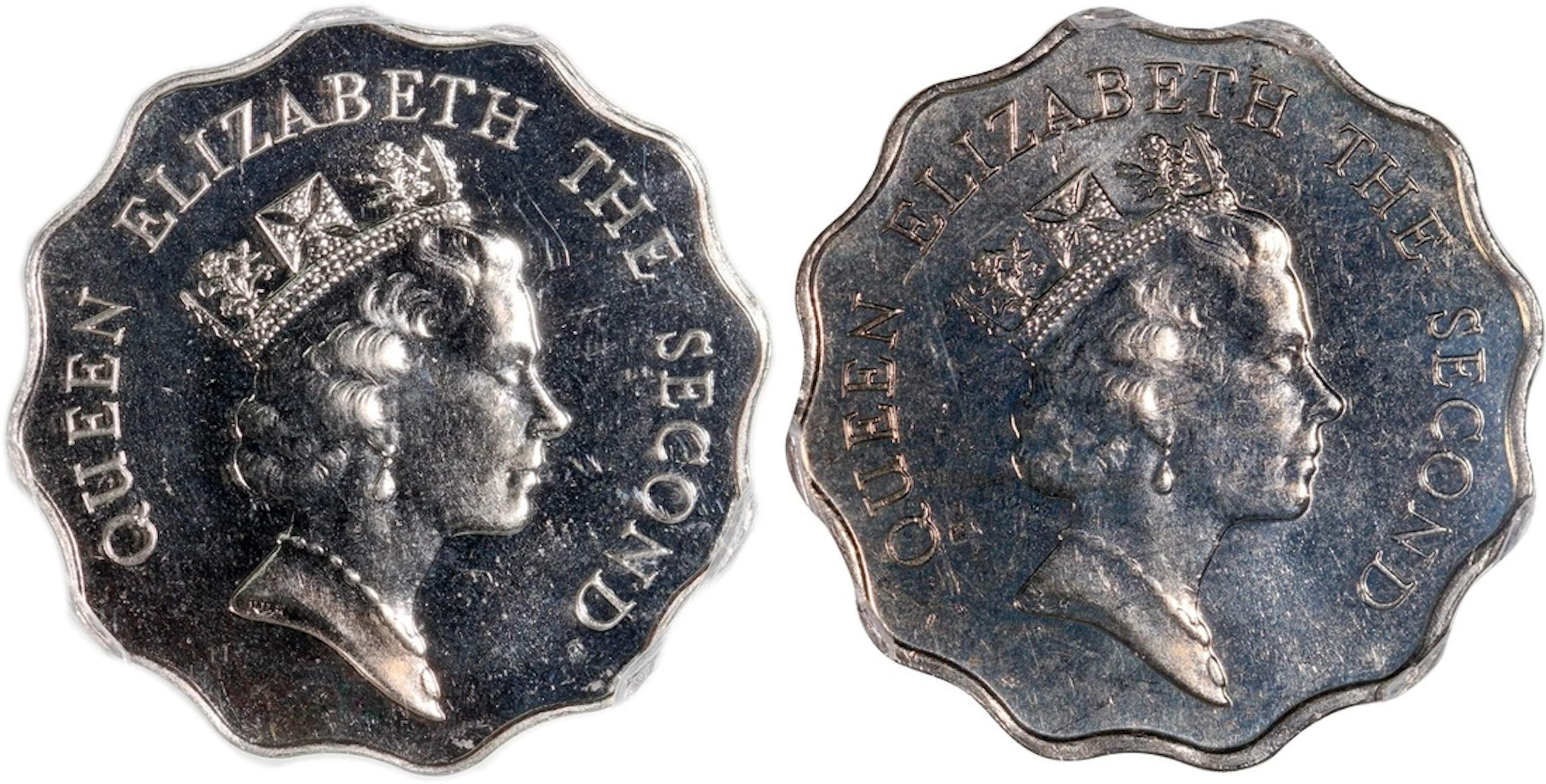 Hong Kong, a pair of $2, 1988, 1992