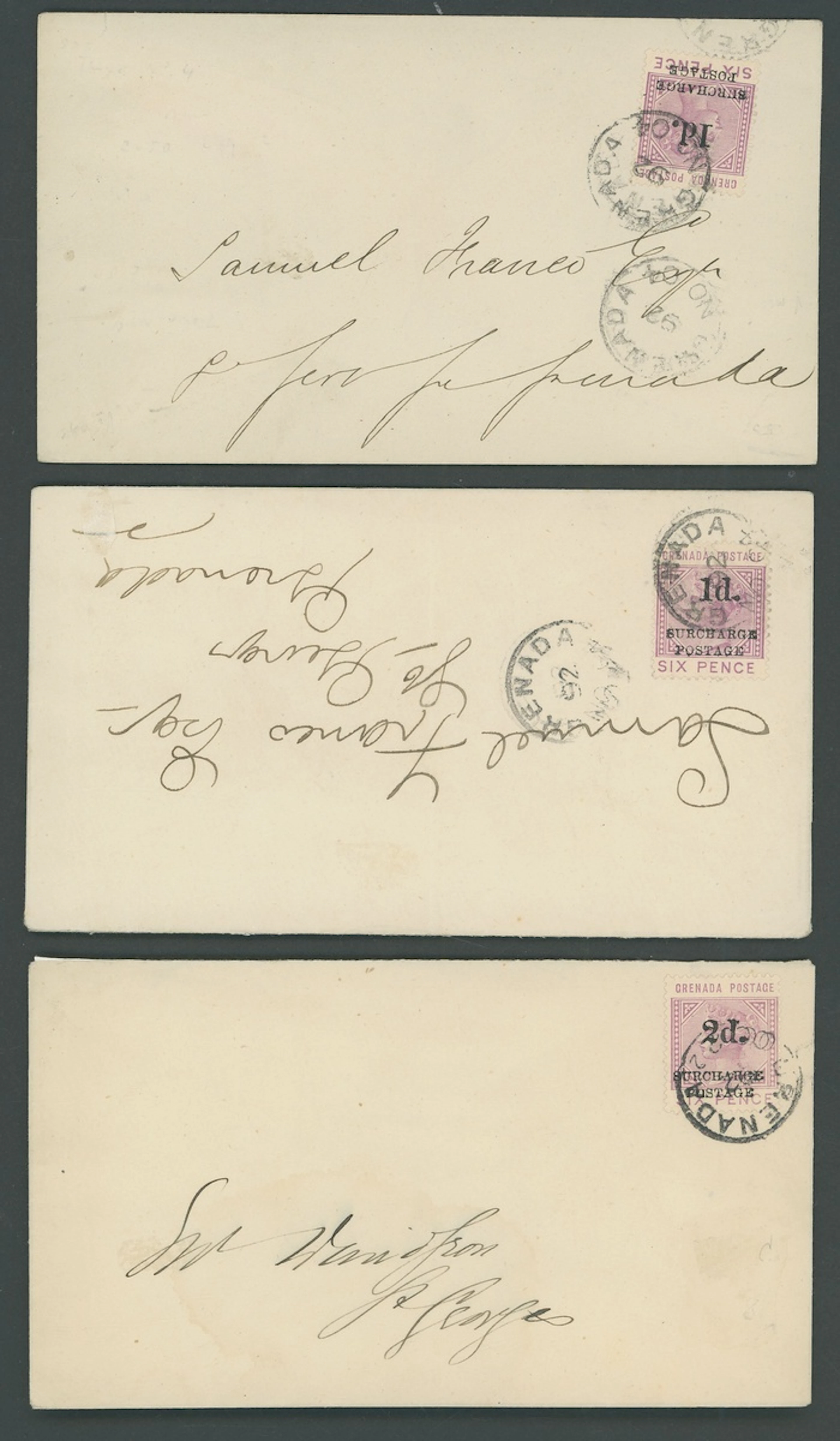 Grenada Issued Stamps Postage Dues 1892 (19 Oct.) 1d. on 6d. mauve