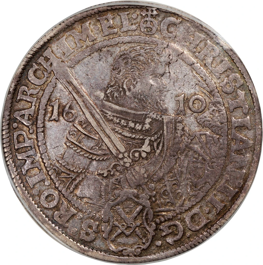 Germany, Saxony, [PCGS AU 50] silver thaler, 1610