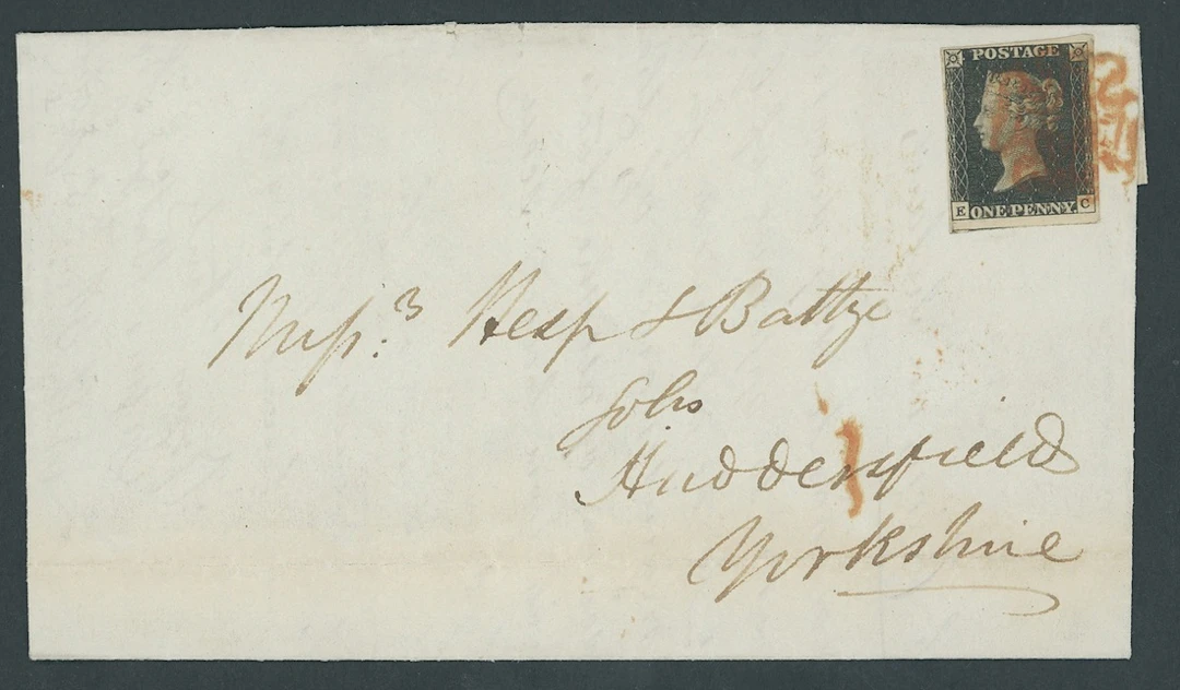 Great Britain 1840 One Penny Black Plate 10 EC, small to huge margins