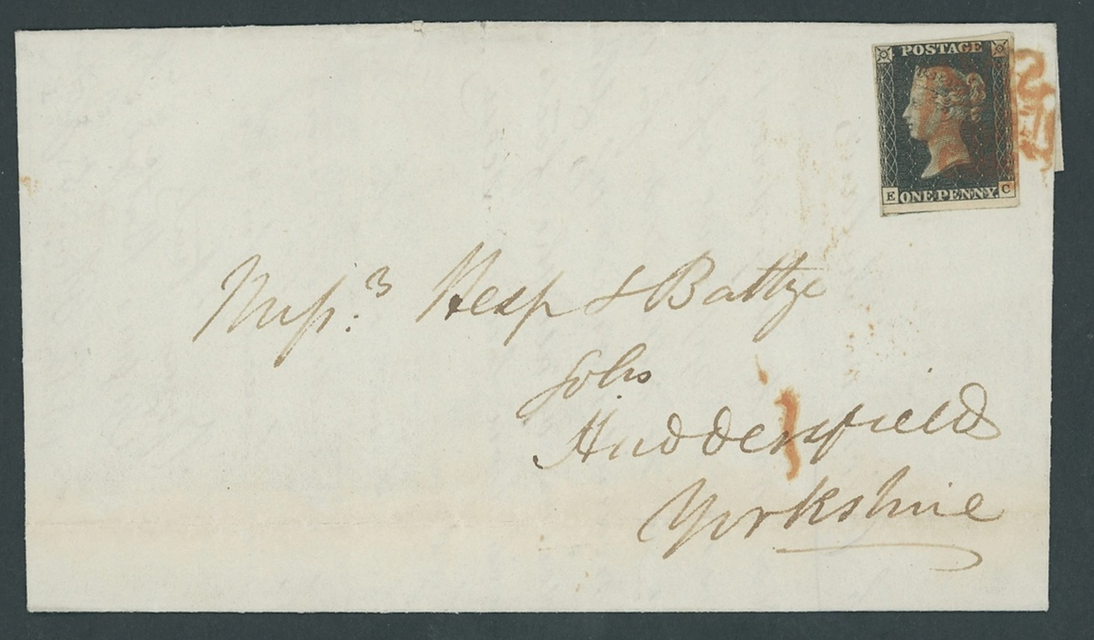 Great Britain 1840 One Penny Black Plate 10 EC, small to huge margins